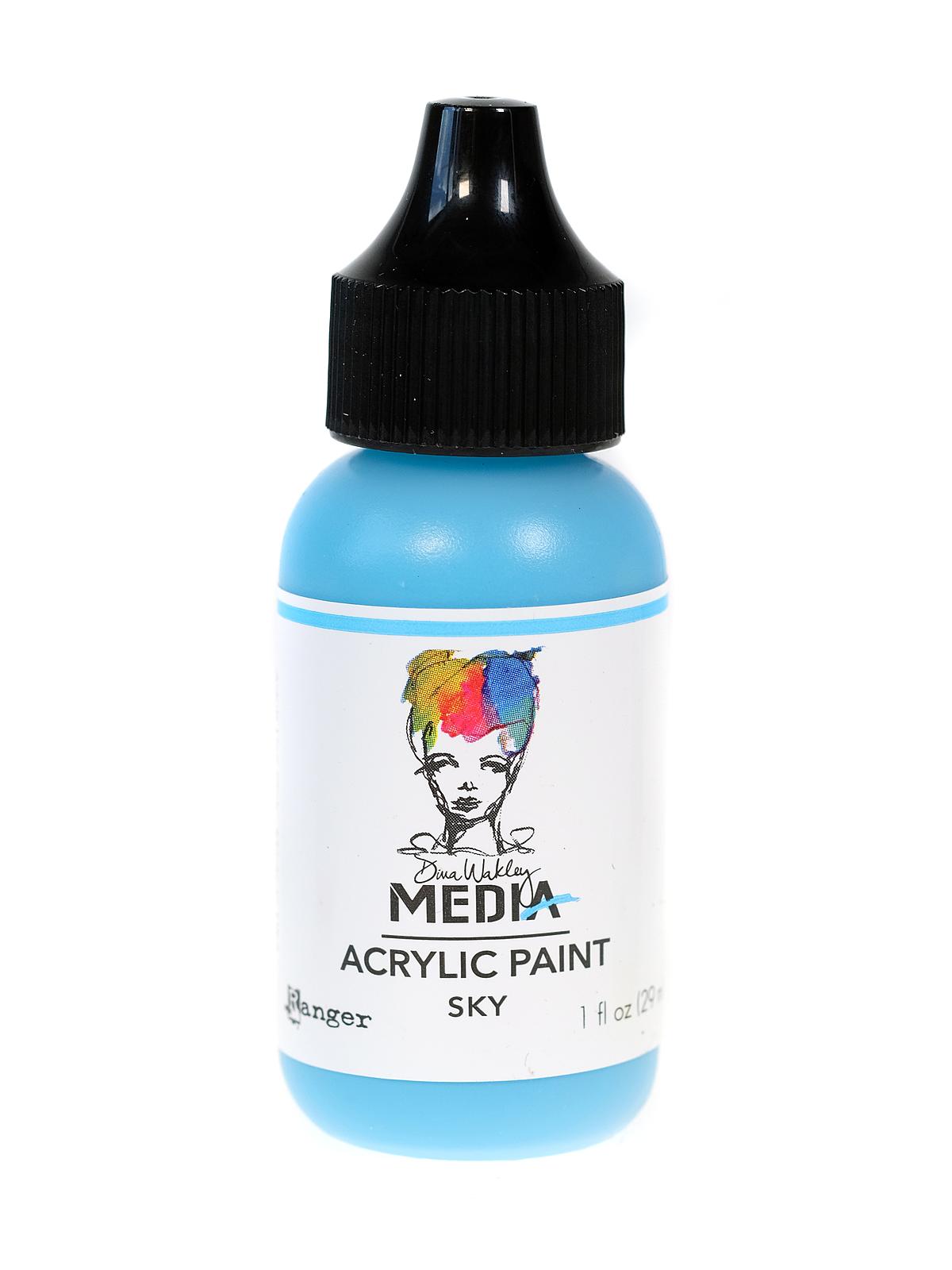 Dina Wakley Media Heavy Body Acrylic Paints 1 oz. bottle sky