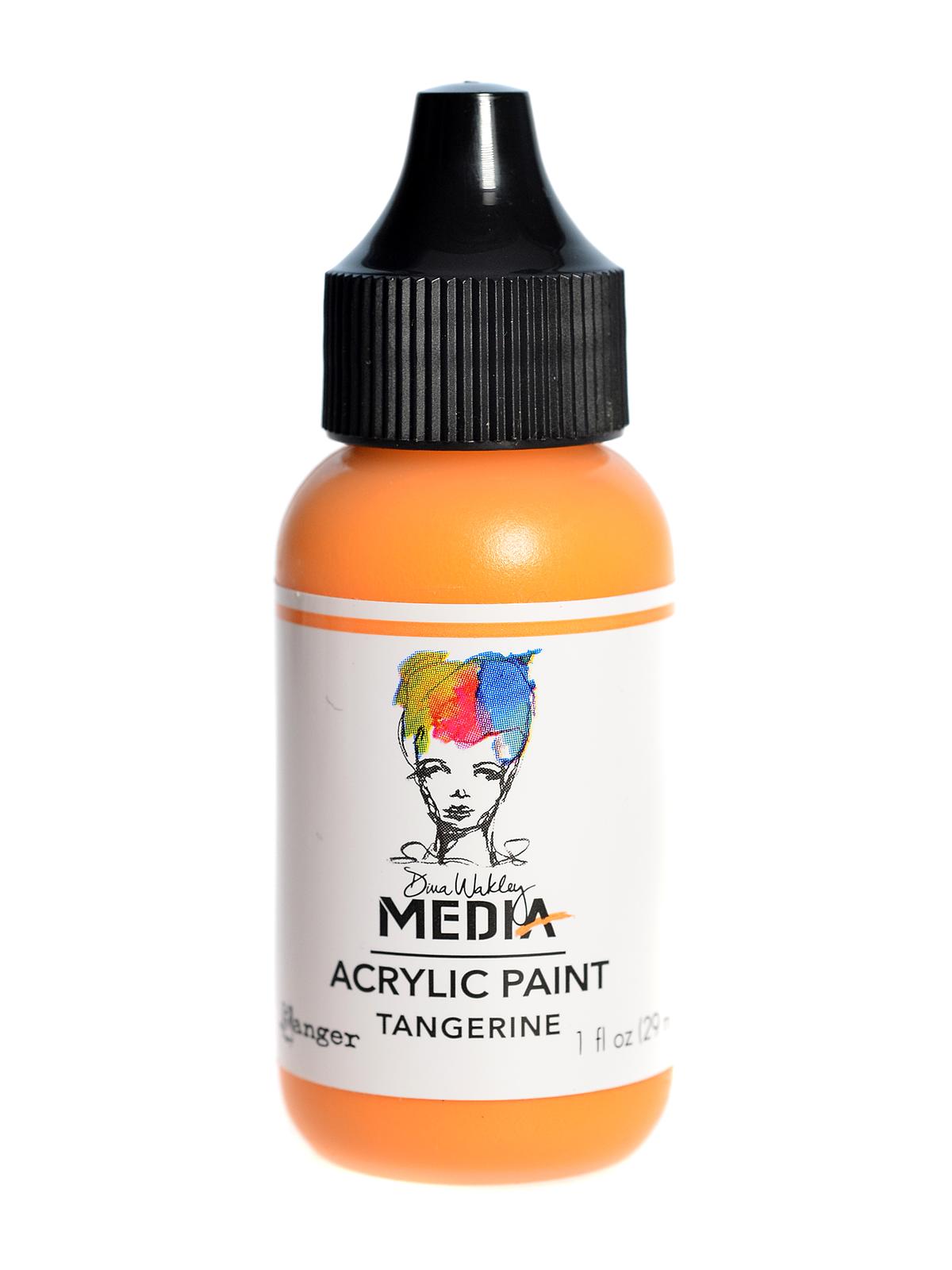 Dina Wakley Media Heavy Body Acrylic Paints 1 oz. bottle tangerine