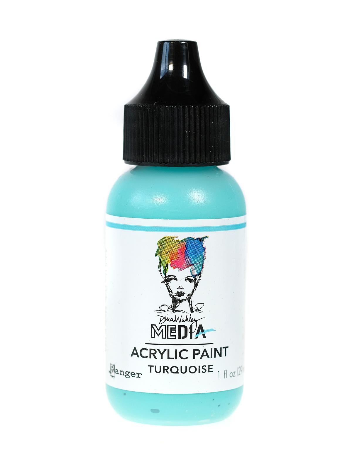 Dina Wakley Media Heavy Body Acrylic Paints 1 oz. bottle turquoise