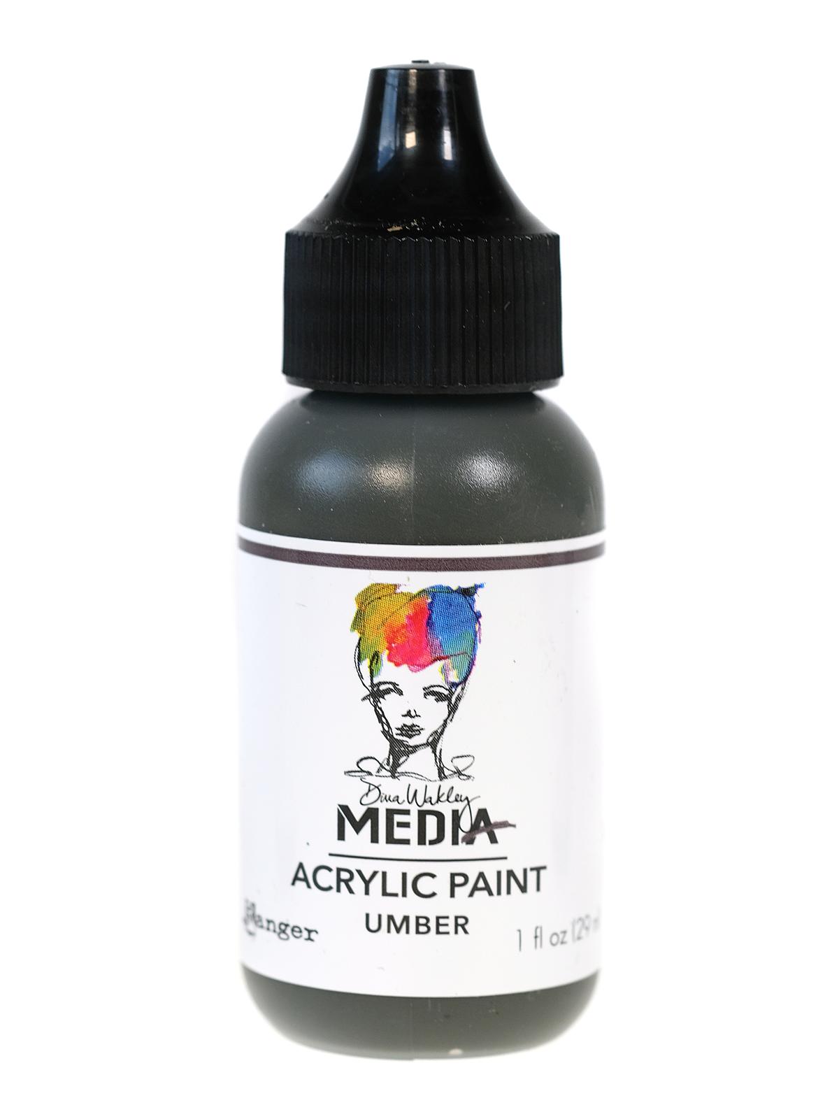 Dina Wakley Media Heavy Body Acrylic Paints 1 oz. bottle umber