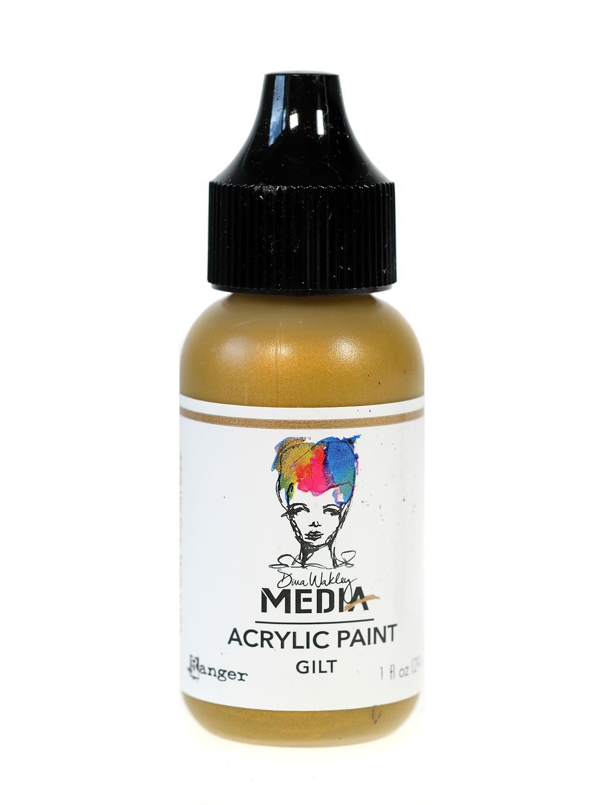 Dina Wakley Media Heavy Body Acrylic Paints 1 oz. bottle gilt