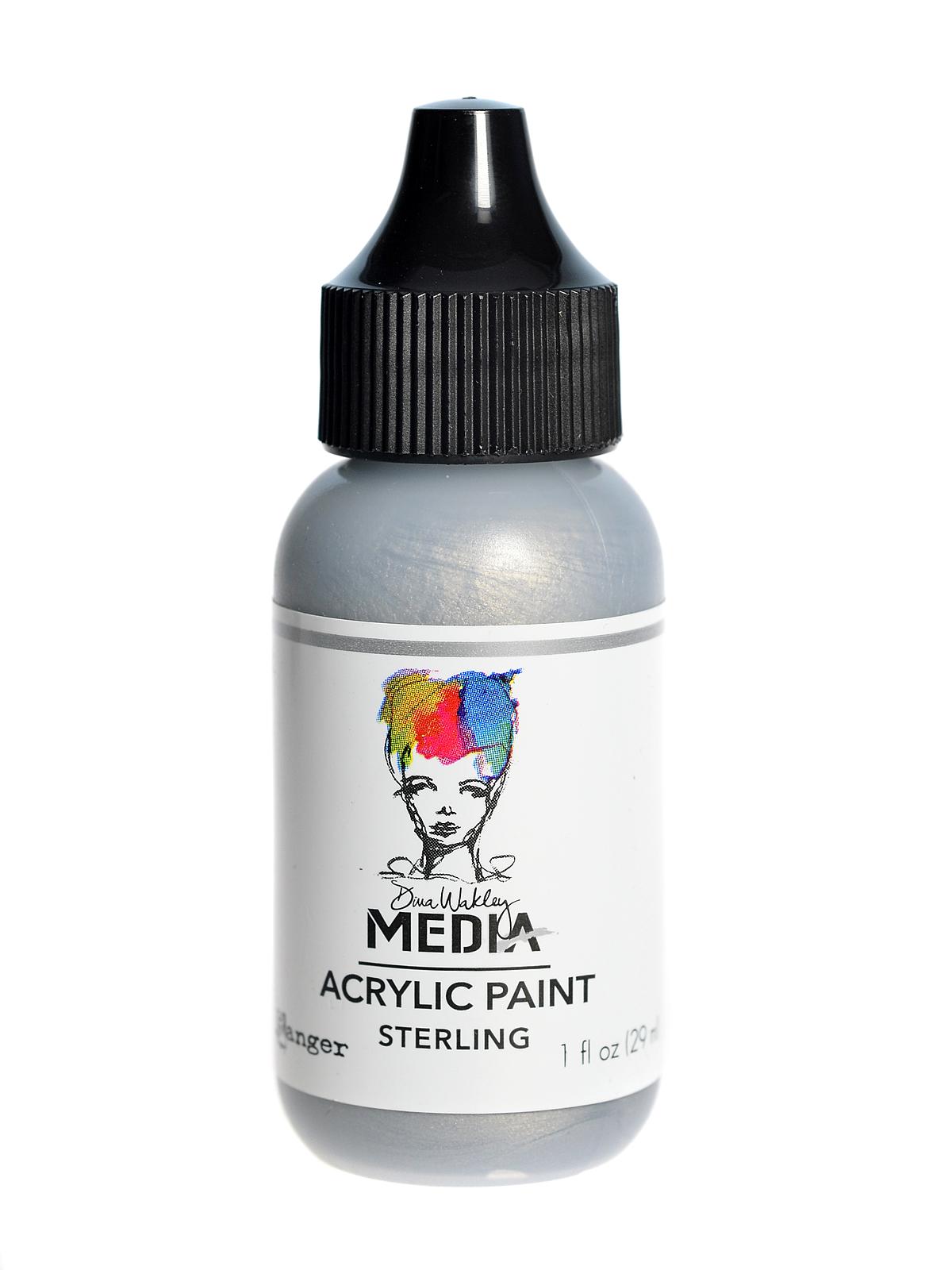 Dina Wakley Media Heavy Body Acrylic Paints 1 oz. bottle sterling
