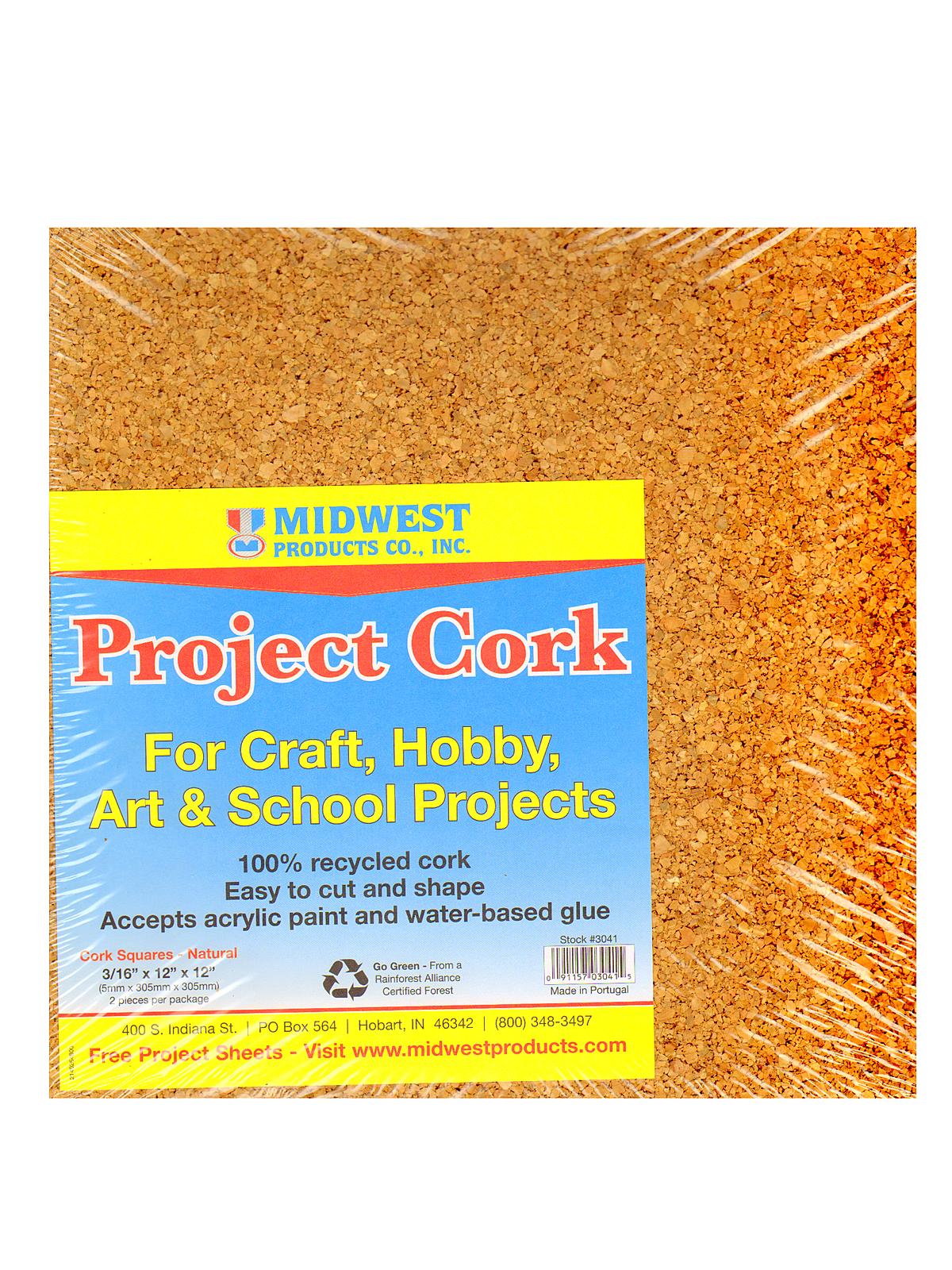 Project Cork Natural Squares 12 In. X 12 In. X 3 16 In. Pack Of 2