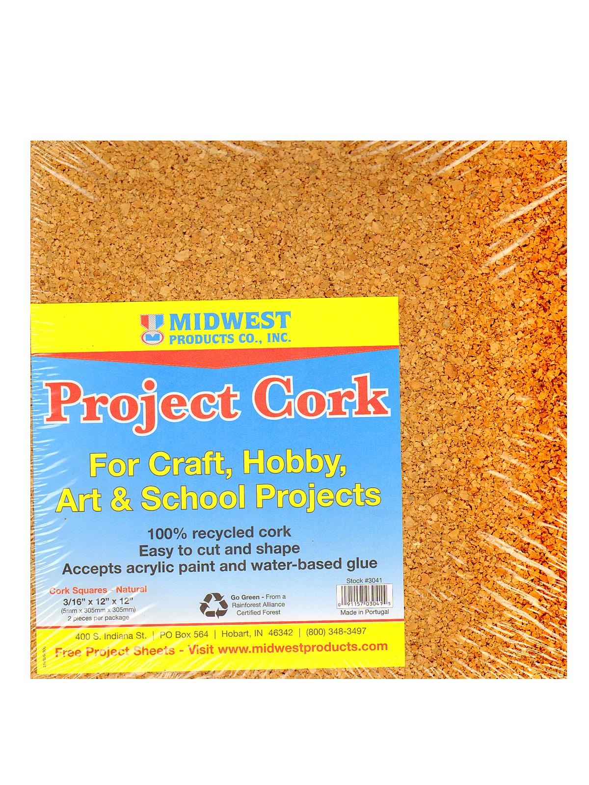 Project Cork natural squares 12 in. x 12 in. x 3 16 in. pack of 2