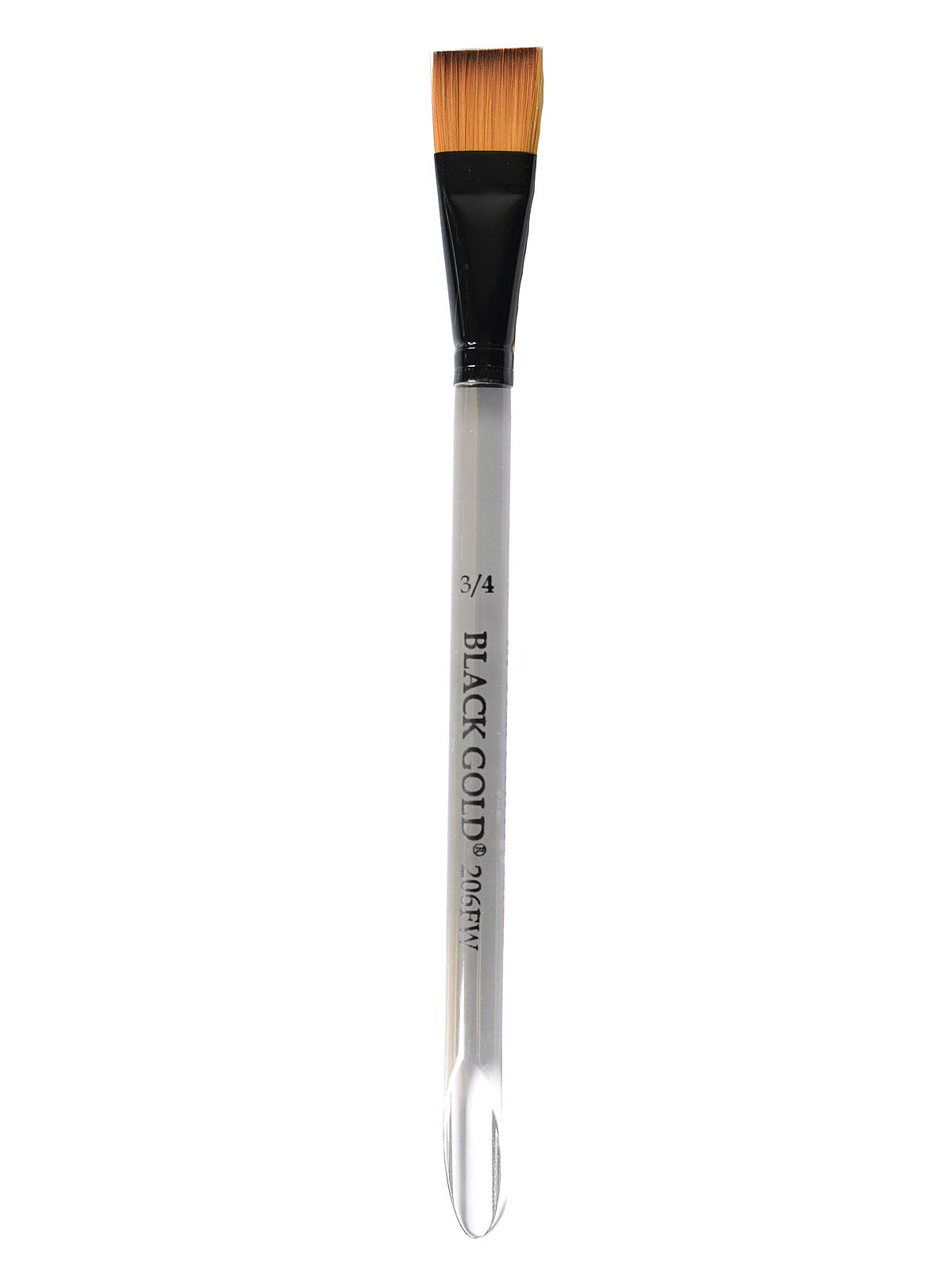 Black Gold Series Synthetic Brushes Flat Wash Clear Acrylic Handle 3 4 In.