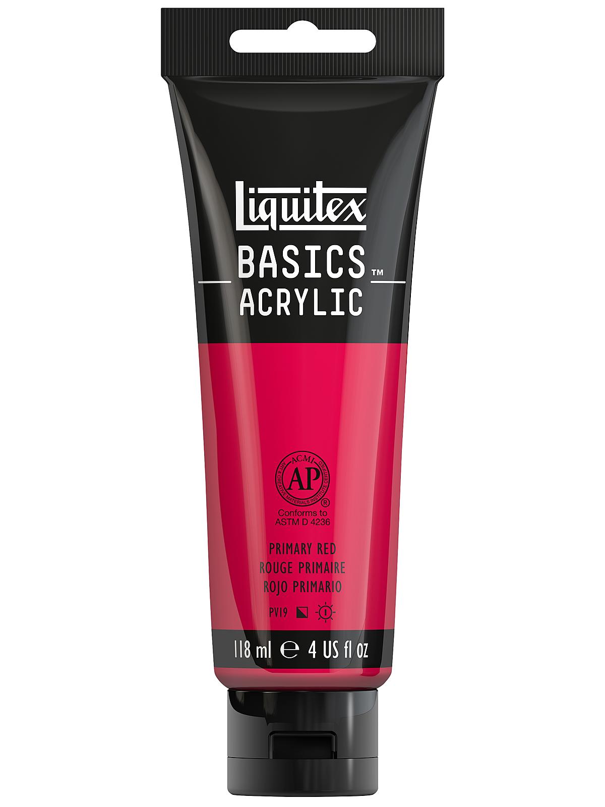 Basics Acrylics Colors primary red 4 oz. tube