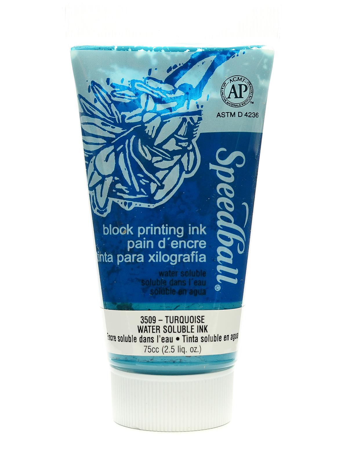 Block Printing Water Soluble Ink turquoise 2.5 oz.