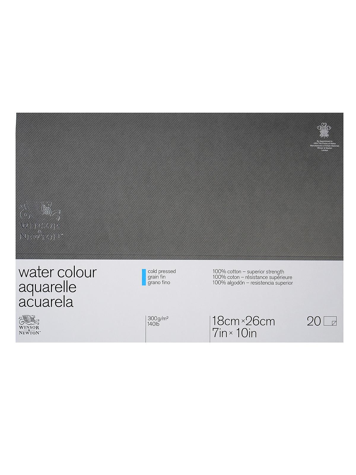 Professional Water Colour Paper Blocks 140 lb. cold pressed 7 in. x 10 in.