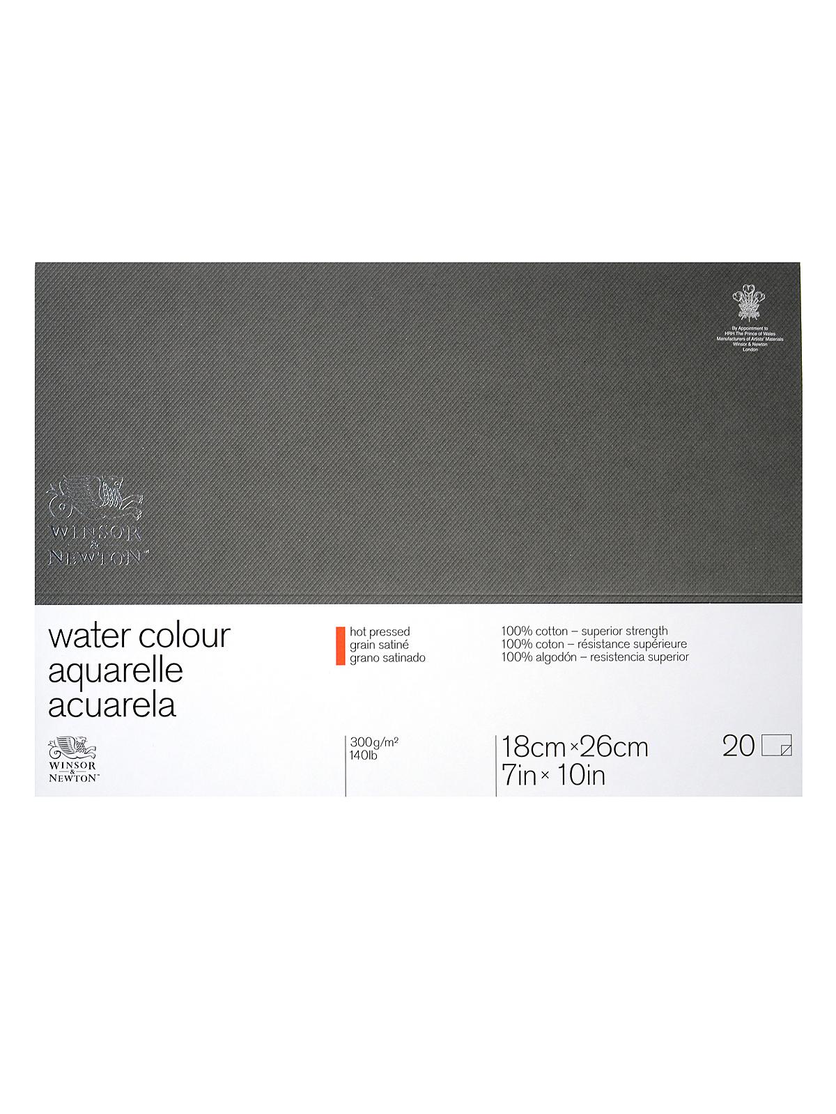 Professional Water Colour Paper Blocks 140 lb. hot pressed 7 in. x 10 in.