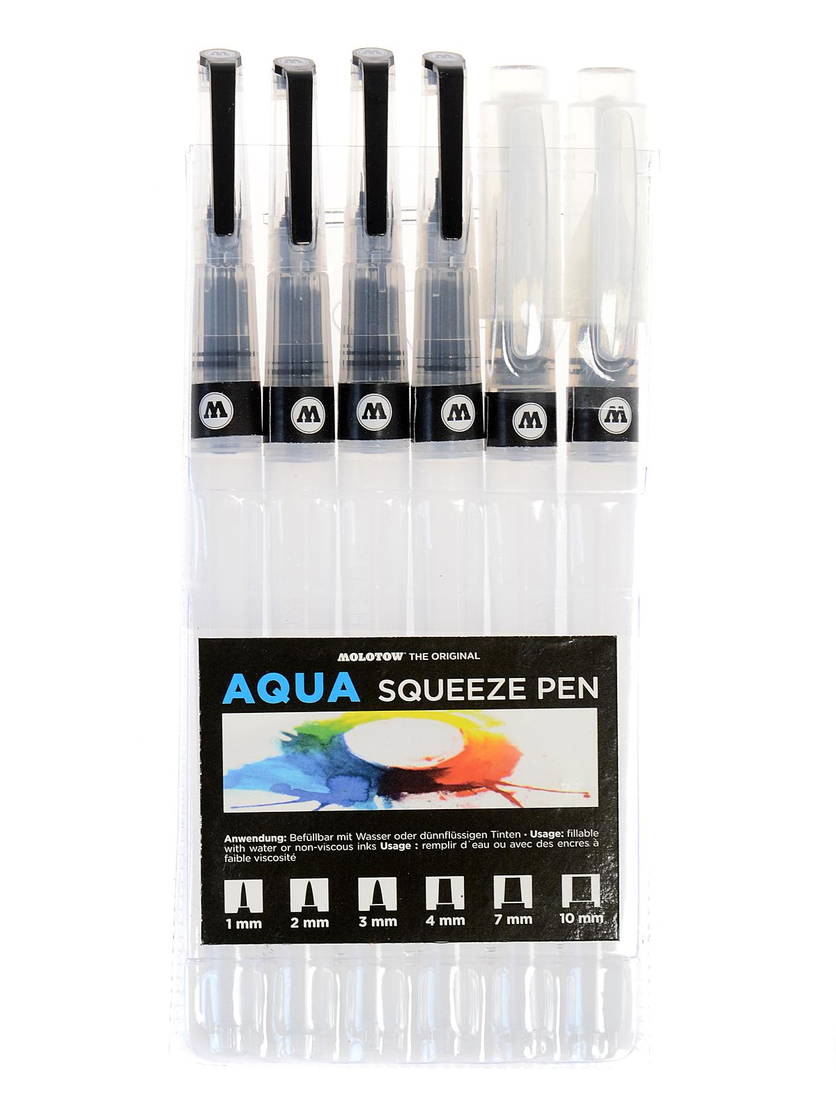 Aqua Squeeze Pens set 6 assorted