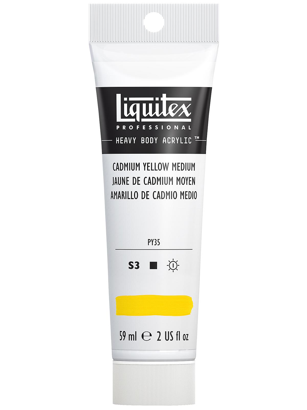Heavy Body Professional Artist Acrylic Colors cadmium yellow medium 2 oz.