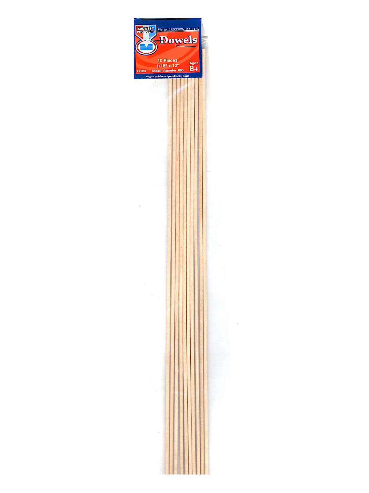 Birch Wood Dowels 1 16 in. x 12 in. pack of 10