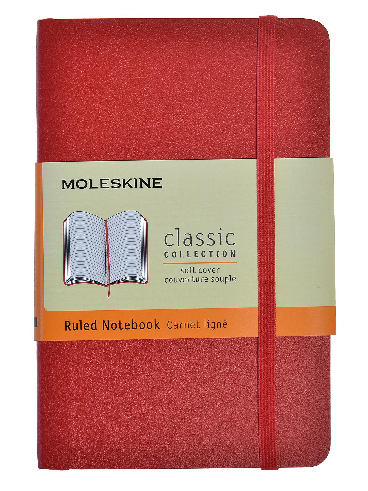 Classic Soft Cover Notebooks Red 3 1 2 In. X 5 1 2 In. 192 Pages, Lined