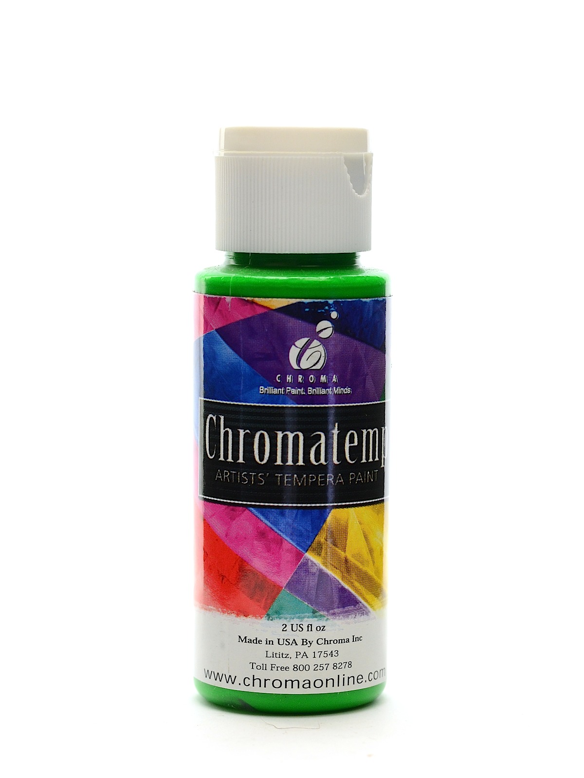 ChromaTemp Artists' Tempera Paint Fluorescent Green 2 Oz.