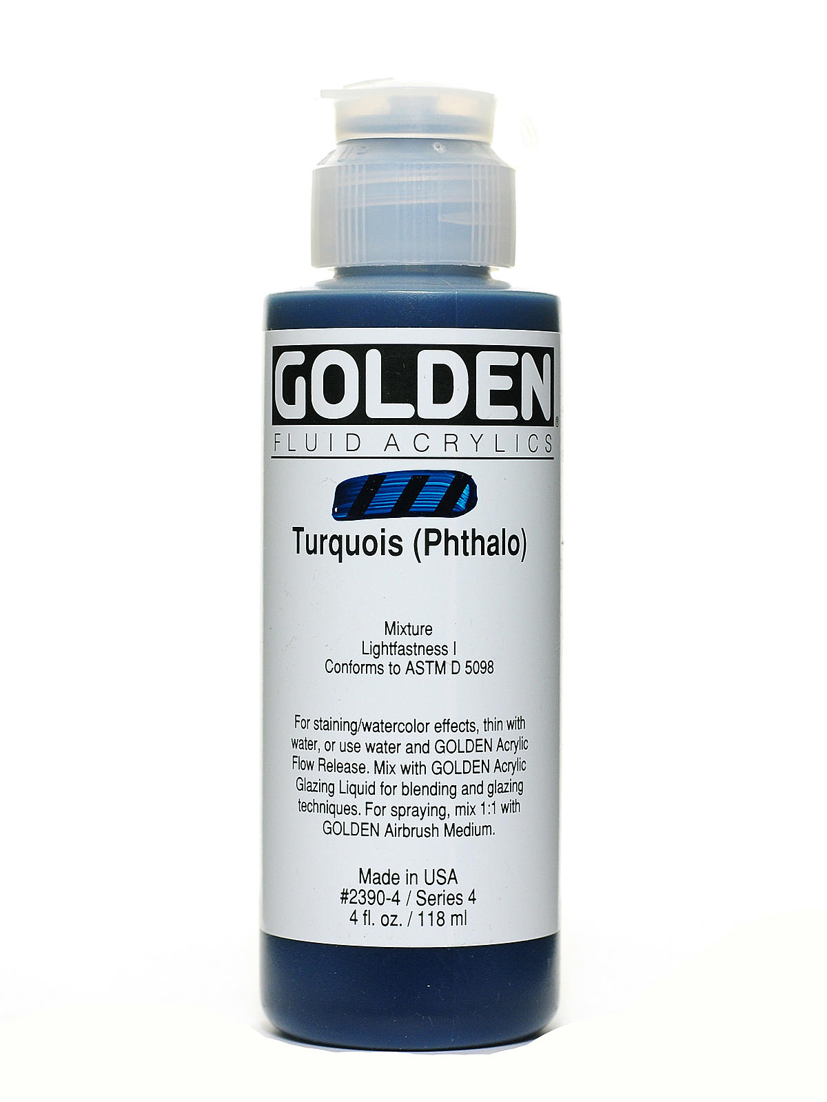 Fluid Acrylics turquoise (phthalo) 4 oz.