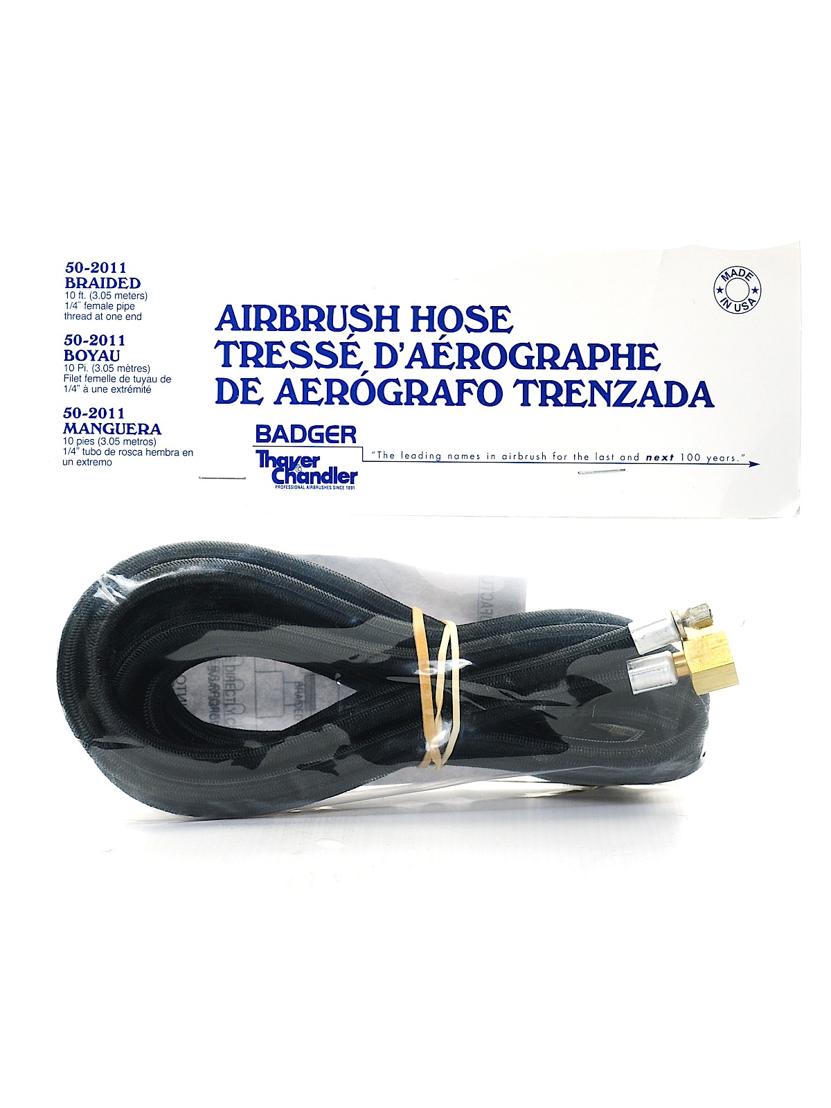 Airbrush Parts 10 Ft. Braided Hose With 1 4 In. Female Adapter  50-2011