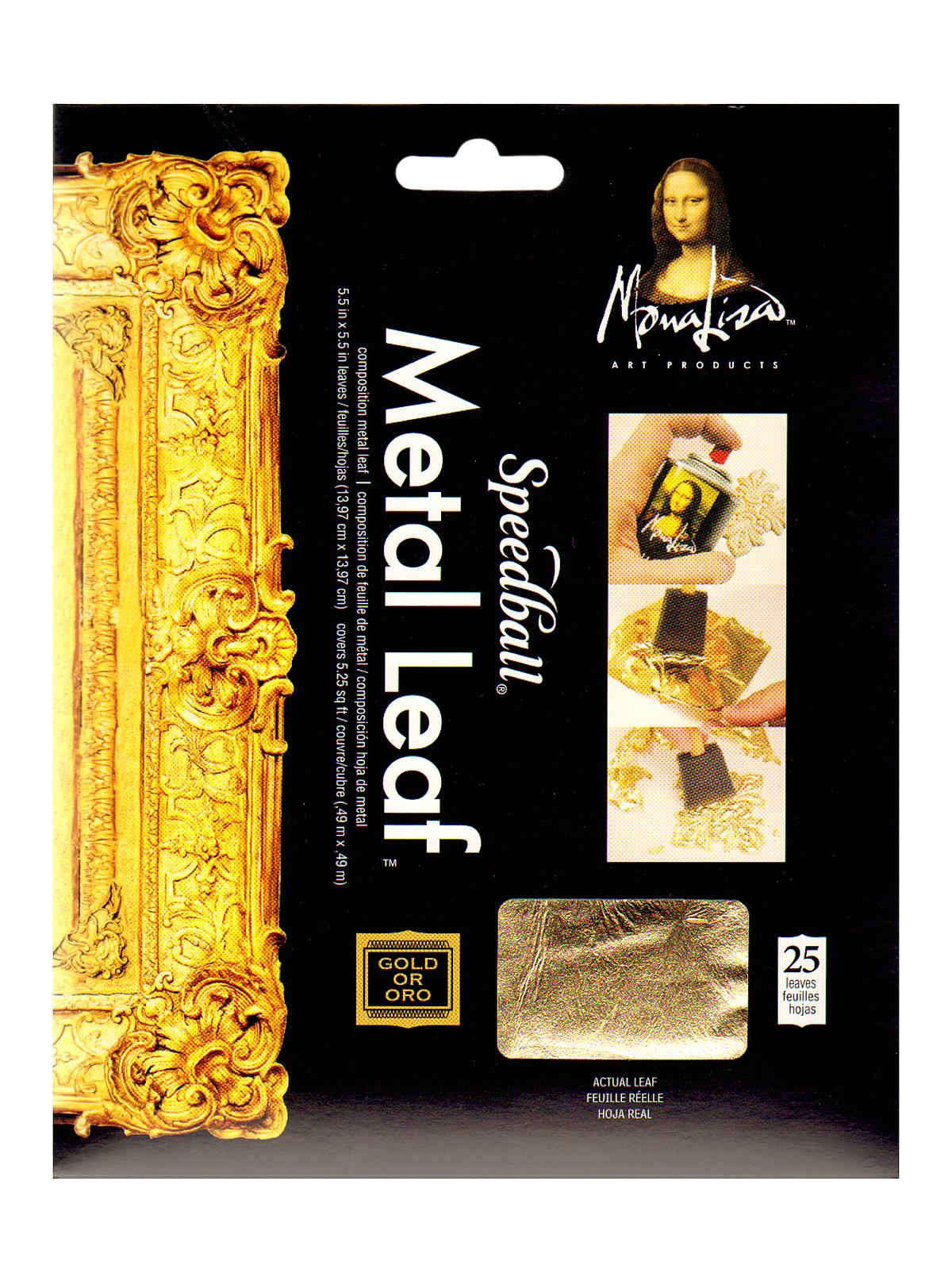 Metal Leaf imitation gold pack of 25 sheets