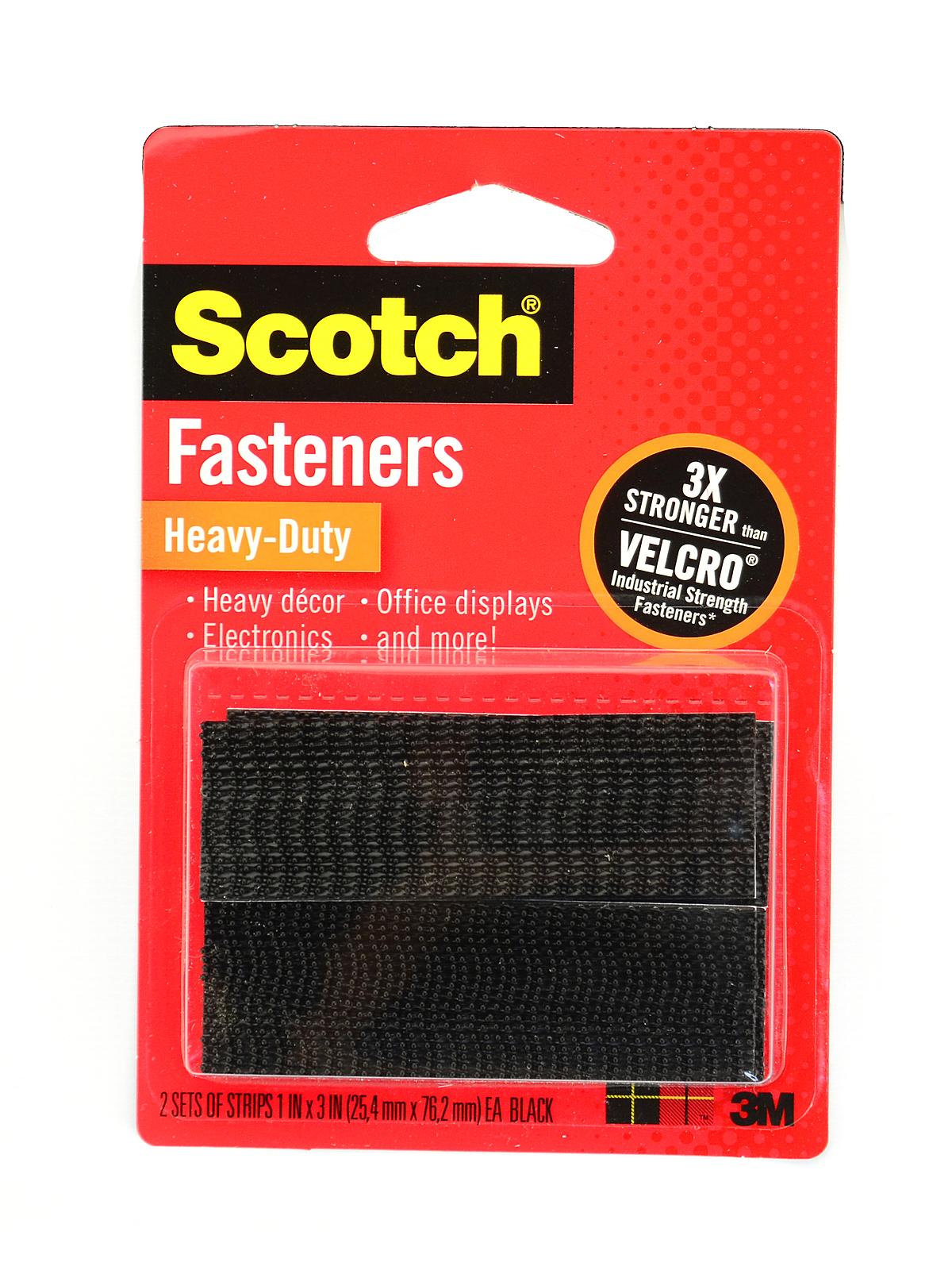 Fasteners 1 In. X 3 In. Strip (2 Sets) Black, Heavy Duty RFD7091