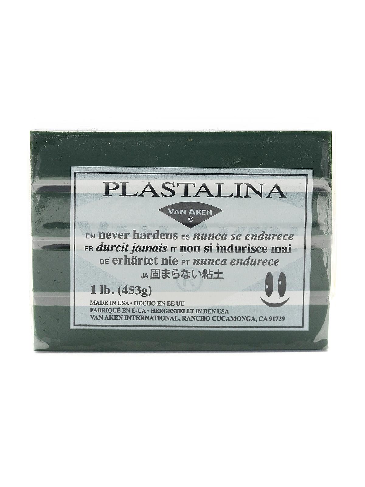 Plastalina Modeling Clay dark green 1 lb. bar