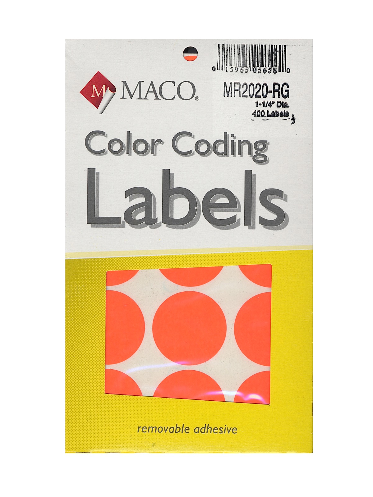 Color Coding Labels 1 1 4 in. round red glow pack of 400