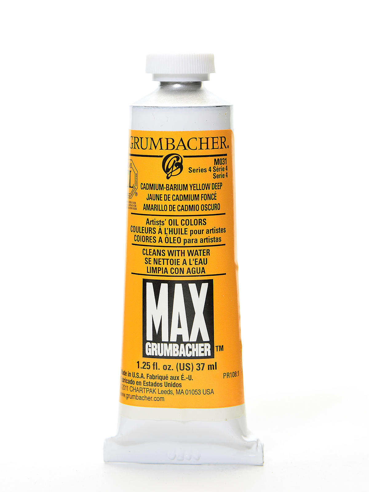 Max Water Miscible Oil Colors cadmium barium yellow deep 1.25 oz.