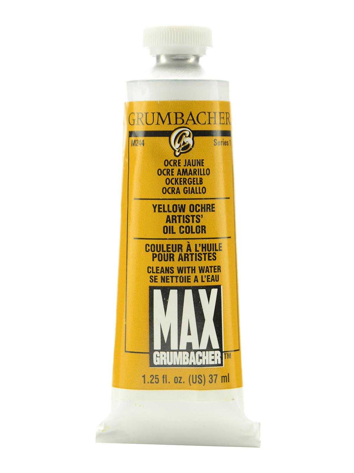 Max Water Miscible Oil Colors yellow ochre 1.25 oz.