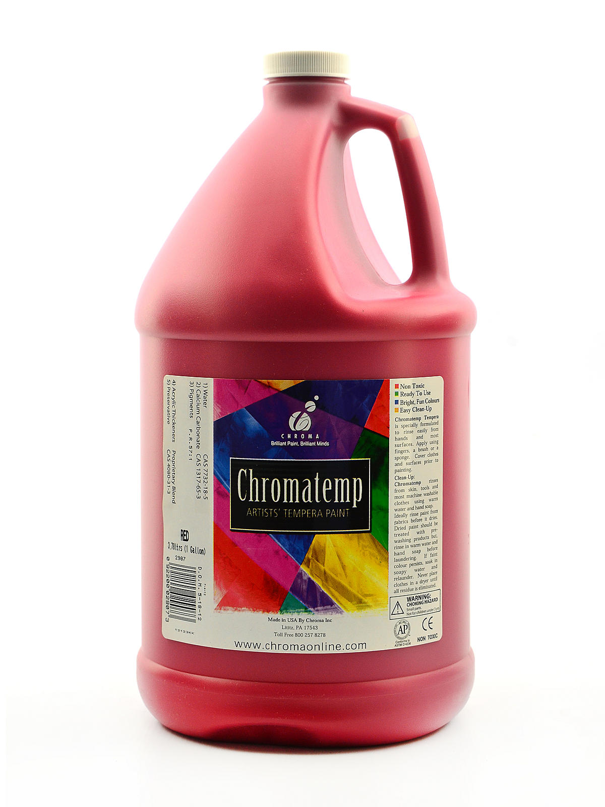 ChromaTemp Artists' Tempera Paint red gallon