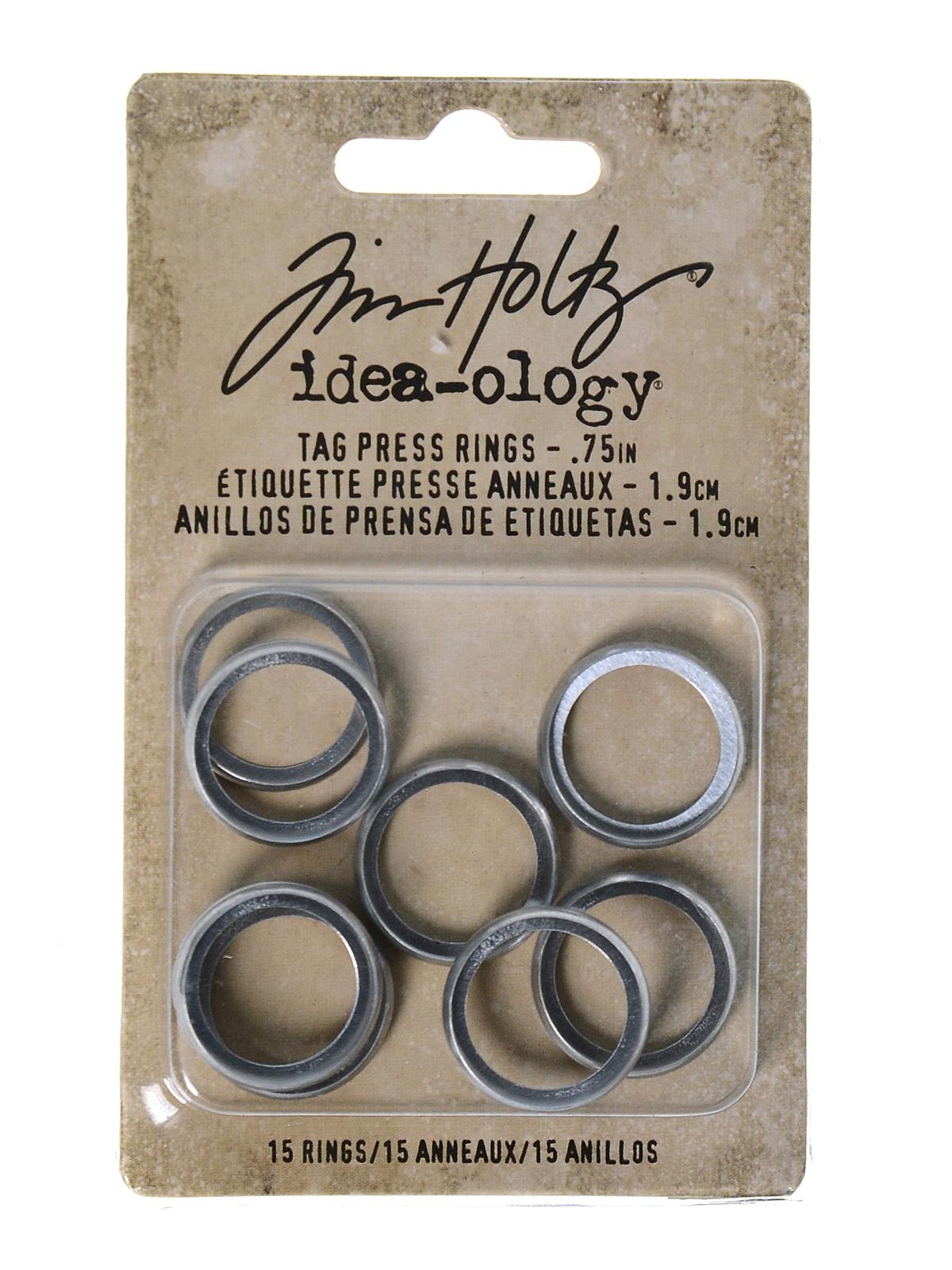 Ideaology Tag Press Pack Of 15 Rings 3 4 In.