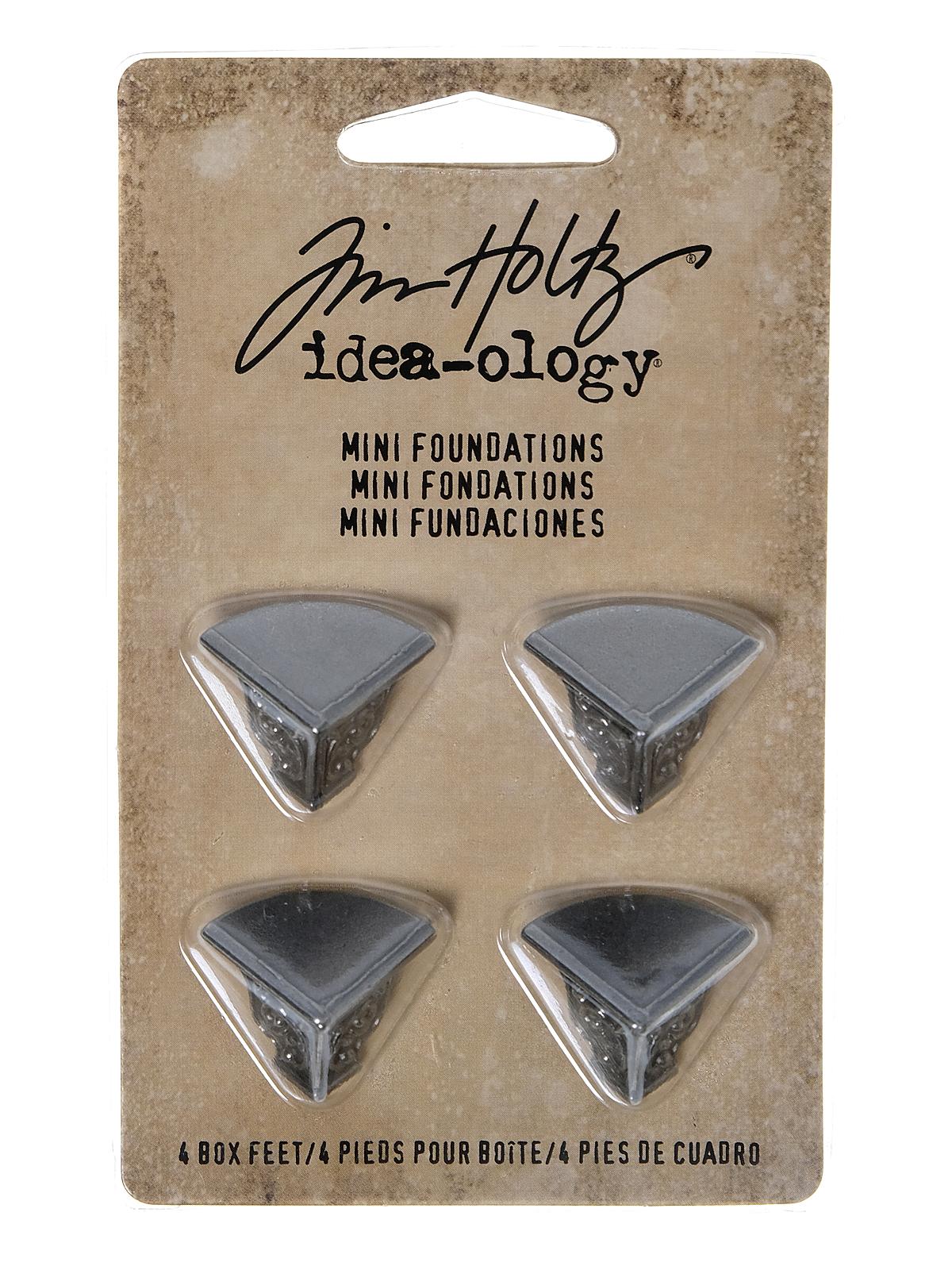 Idea-ology Findings Mini Foundations Antique Nickel Finish Pack Of 4