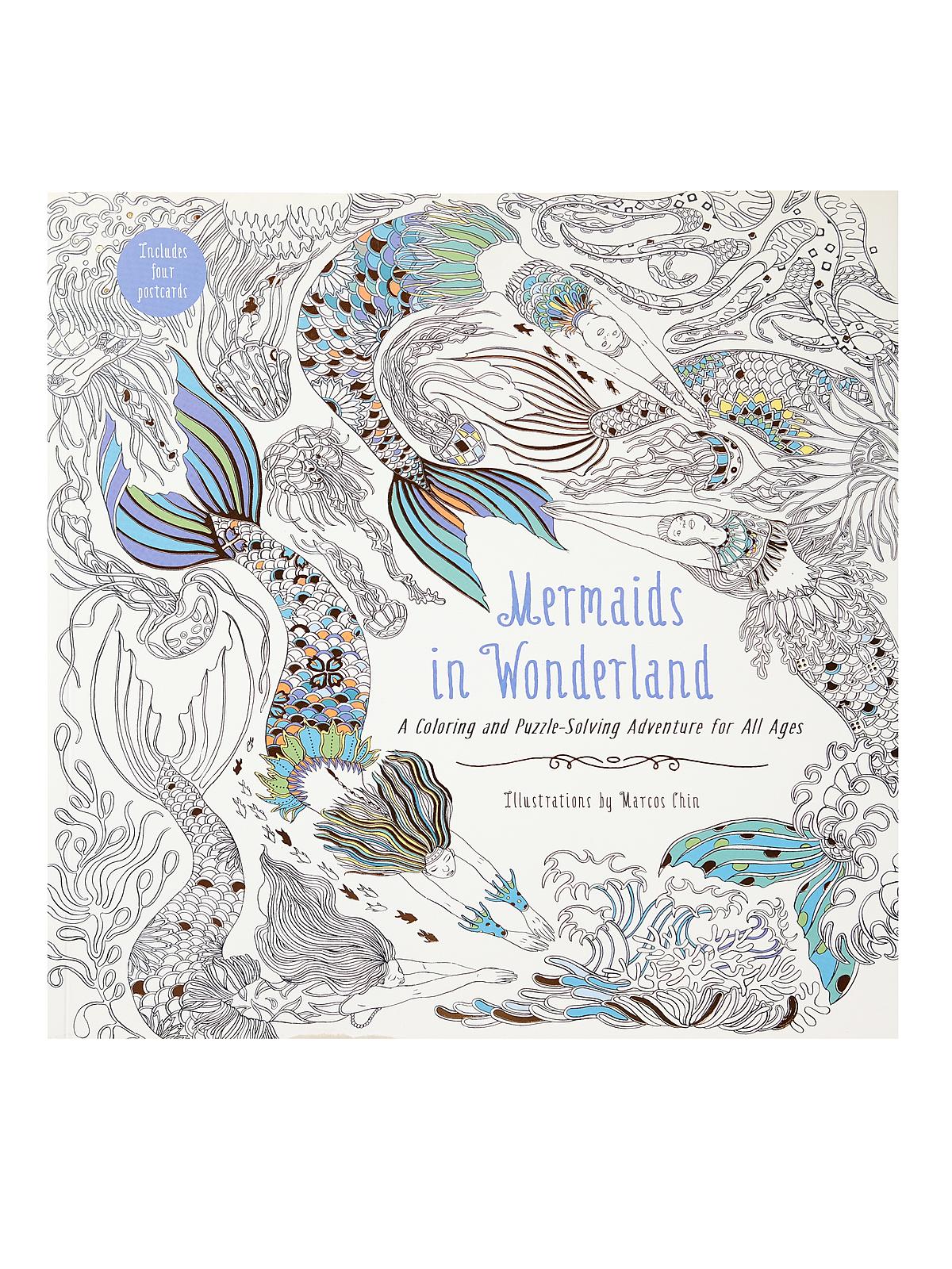 Mermaids In Wonderland Coloring Book
