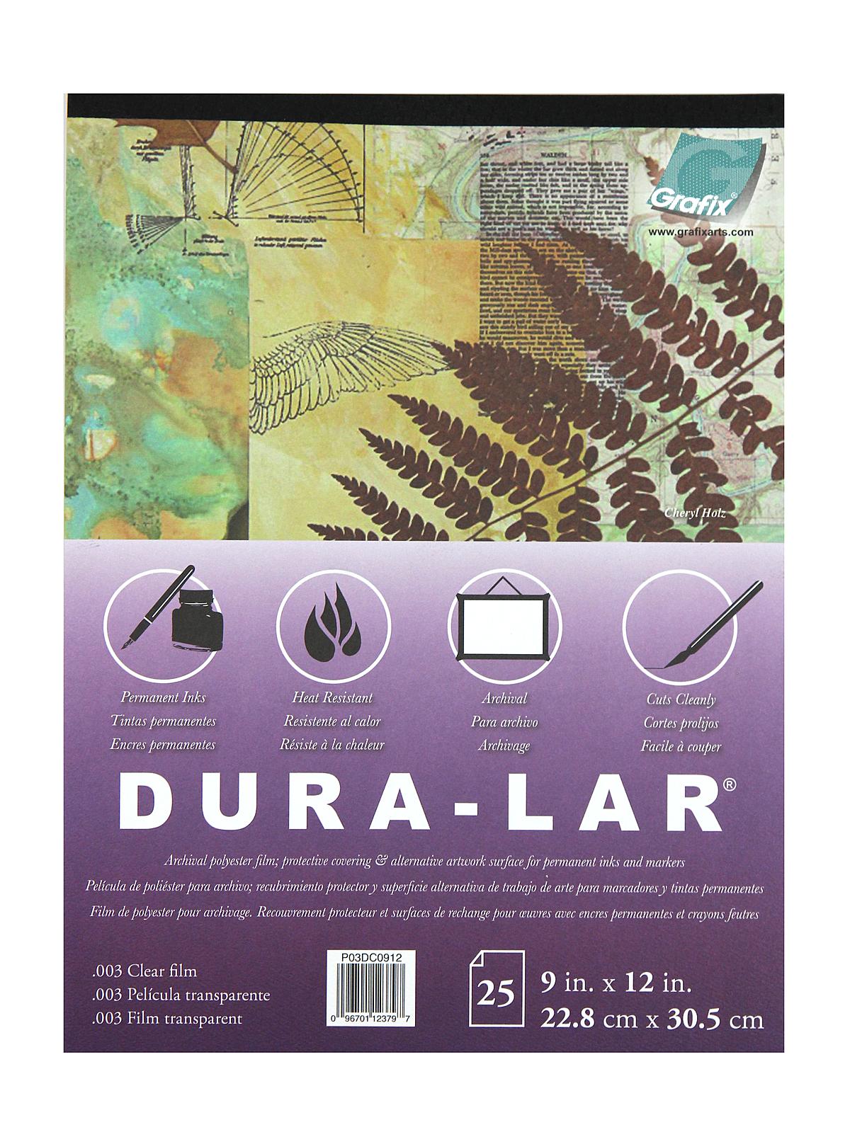 Dura-Lar Acetate Alternative Pads clear 9 in. x 12 in. 0.003