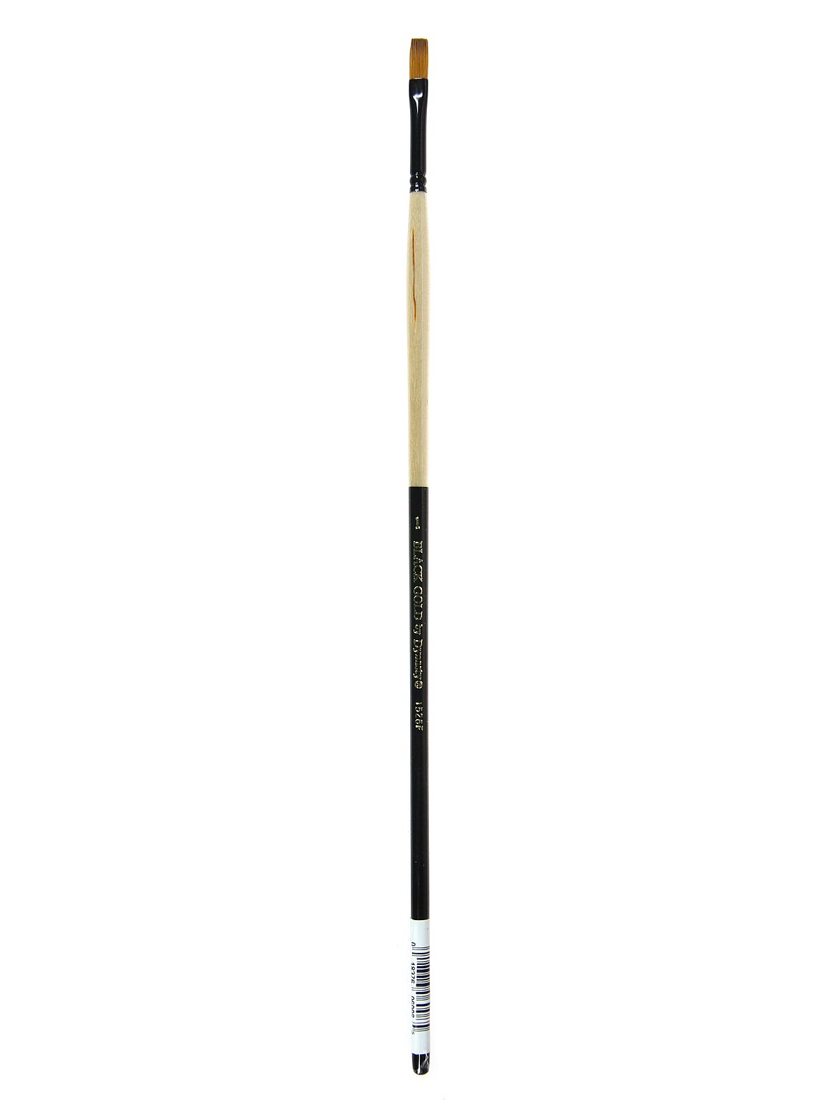 Black Gold Series Long Handled Synthetic Brushes 1 flat 1526F