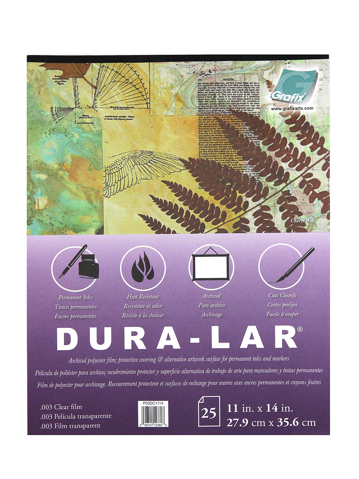 Dura-Lar Acetate Alternative Pads clear 11 in. x 14 in. 0.003