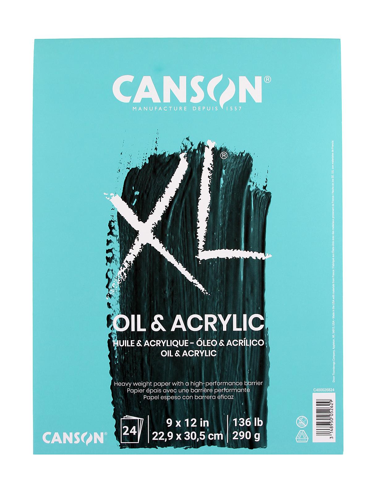 XL Oil & Acrylic Canvas Pad 9 in. x 12 in. 24 sheets