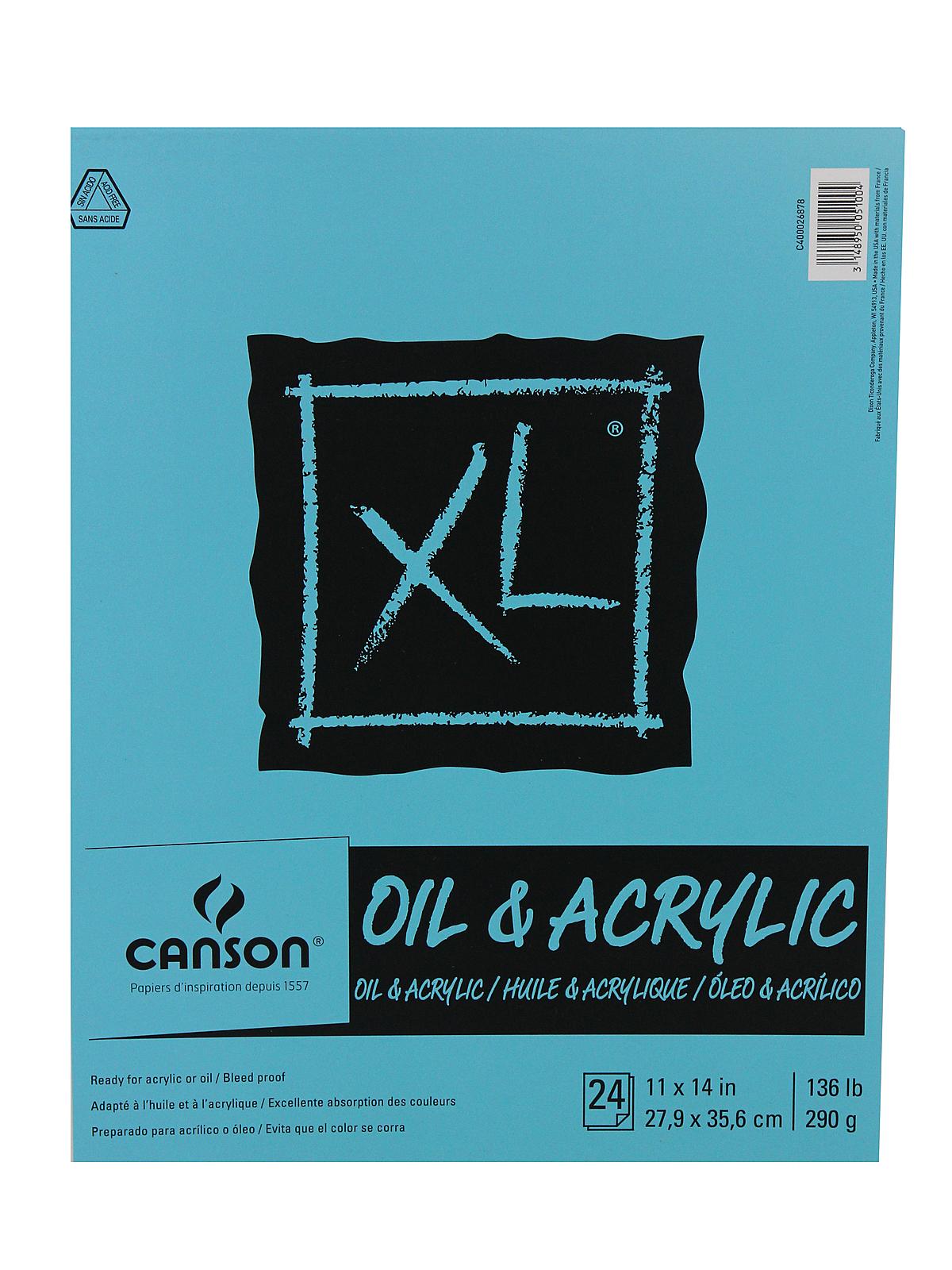 XL Oil & Acrylic Canvas Pad 11 in. x 14 in. 24 sheets