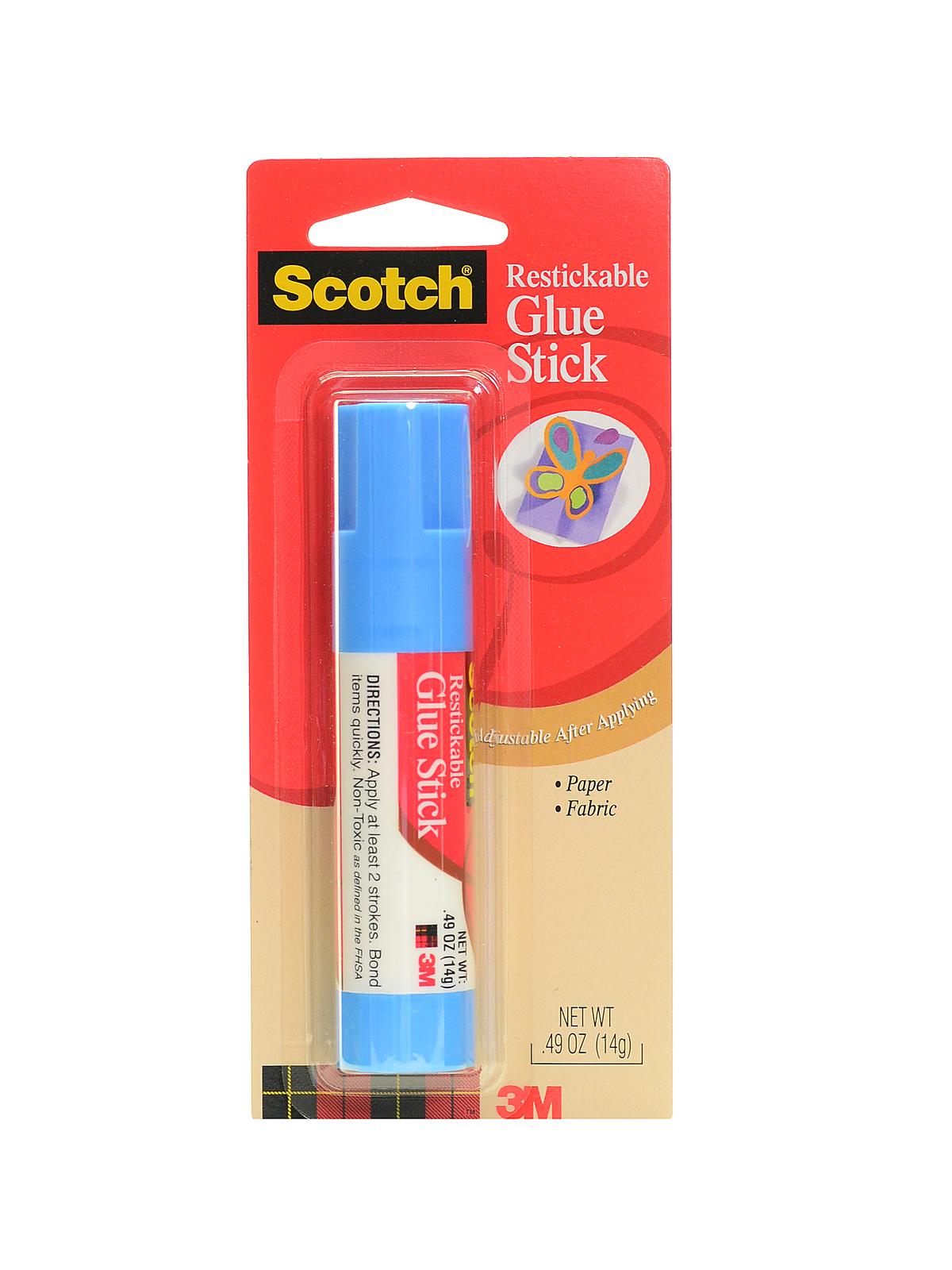 Scotch Glue Stick Restickable Adhesive 0.40 Oz. 6314