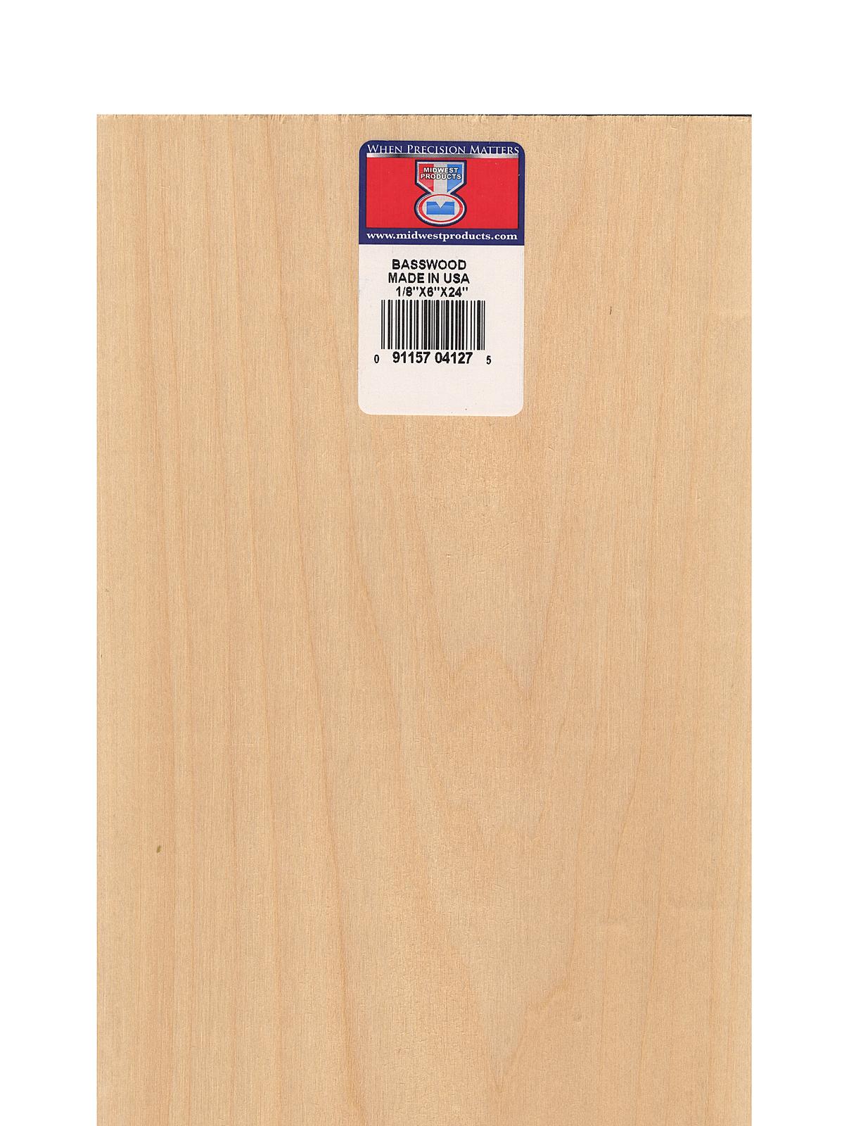 Basswood Sheets 1 8 in. 6 in. x 24 in.