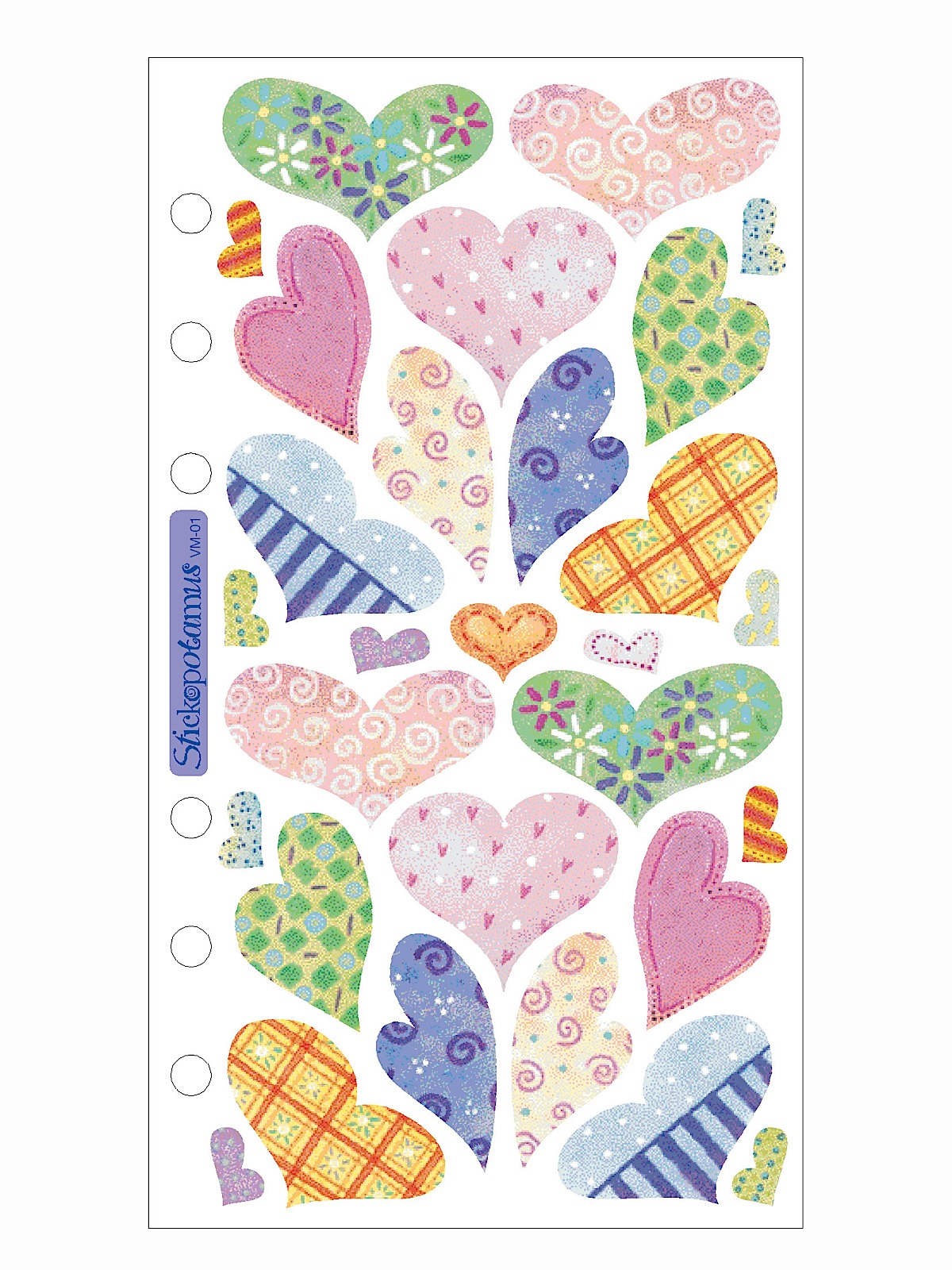 Classic Stickers Pastel Hearts 29 Pieces