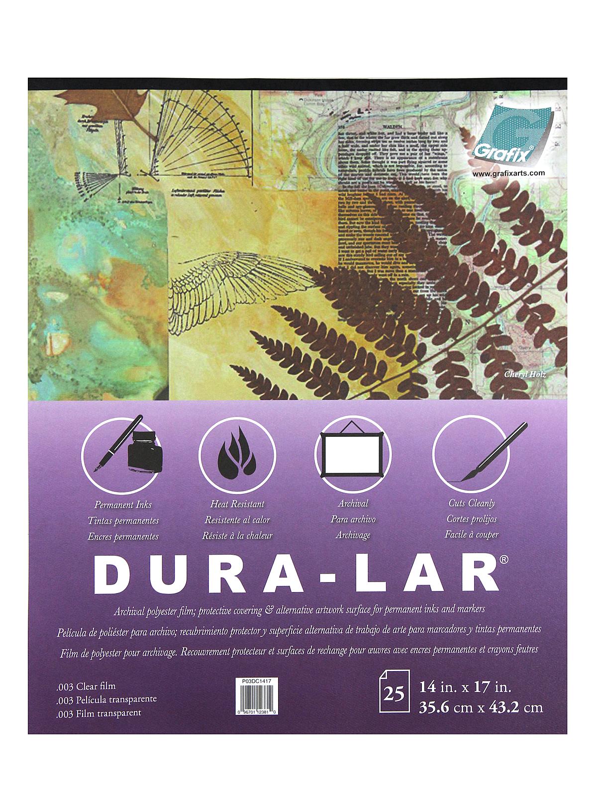 Dura-Lar Acetate Alternative Pads clear 14 in. x 17 in. 0.003