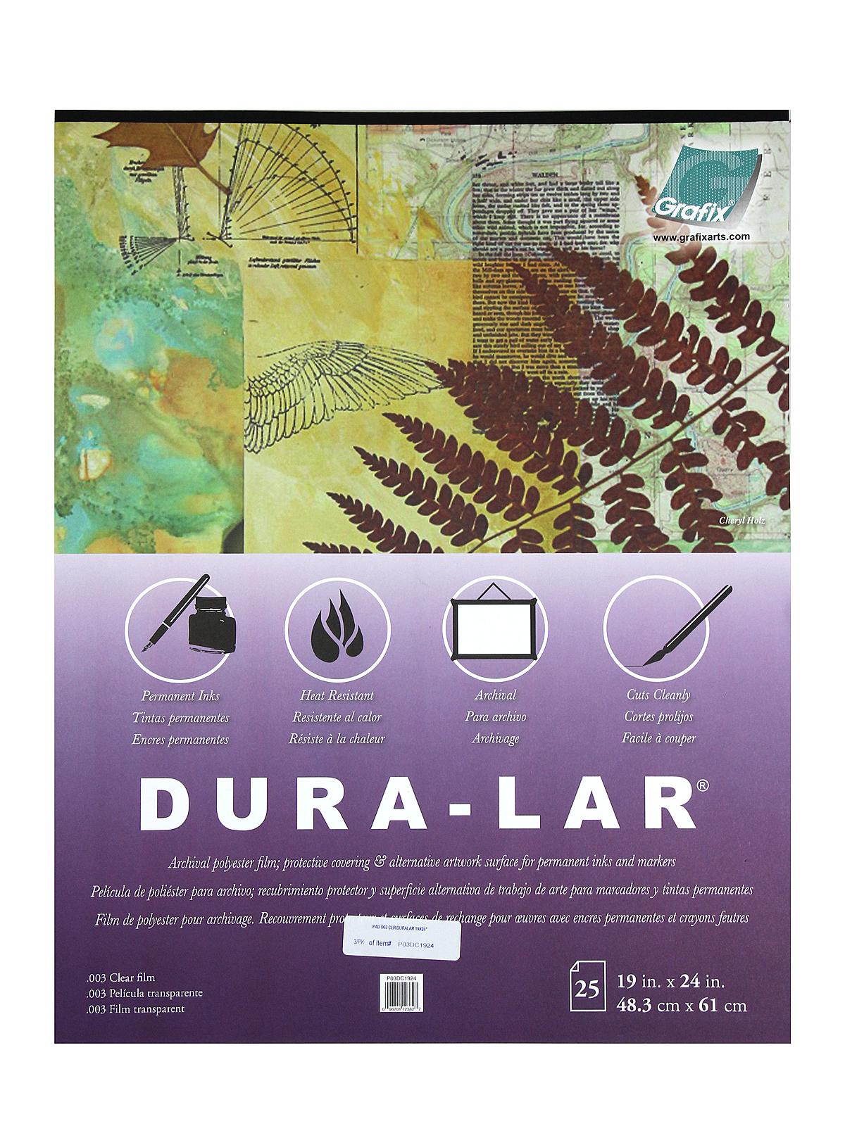 Dura-Lar Acetate Alternative Pads clear 19 in. x 24 in. 0.003
