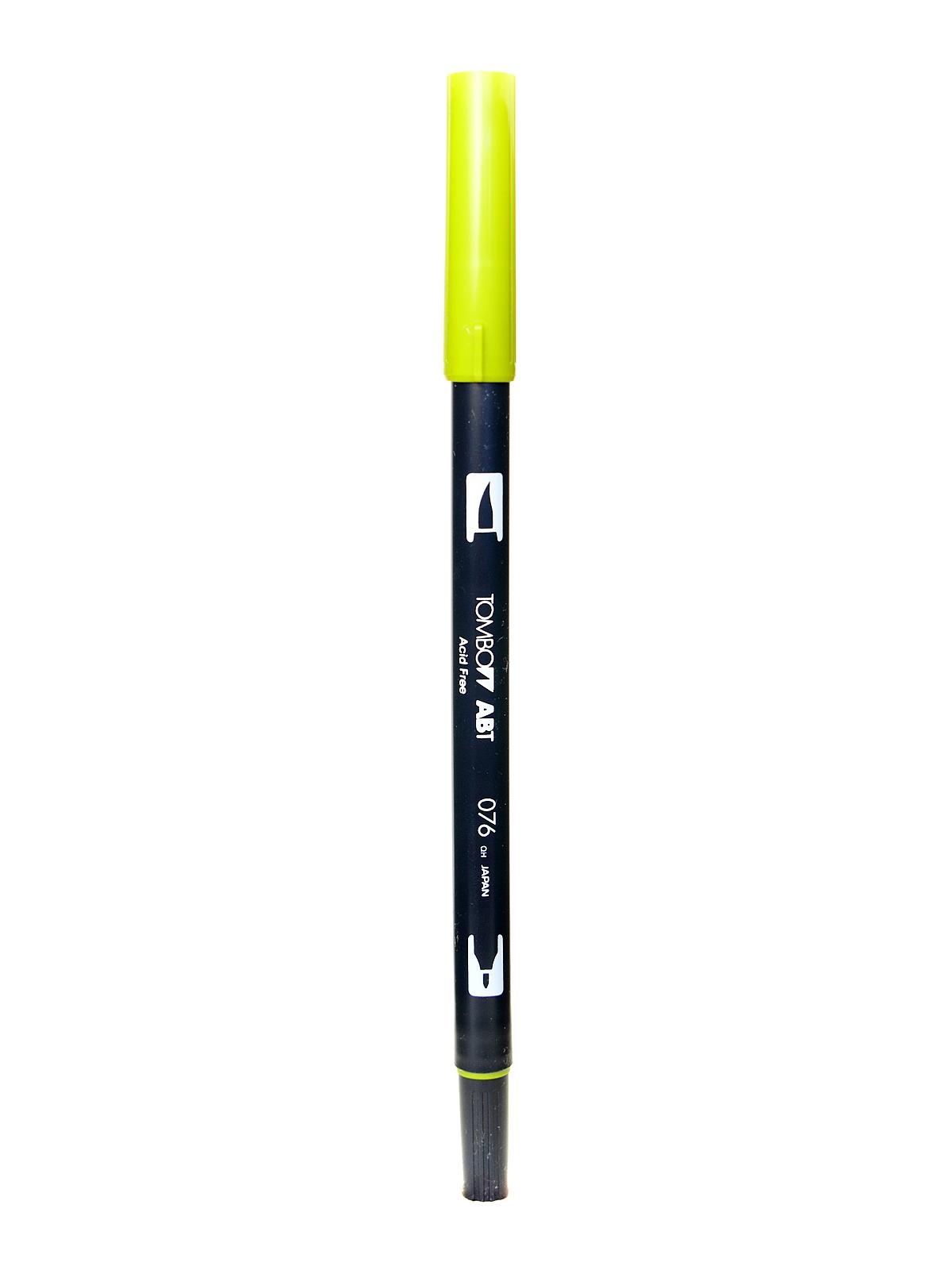 Dual End Brush Pen green ochre 076