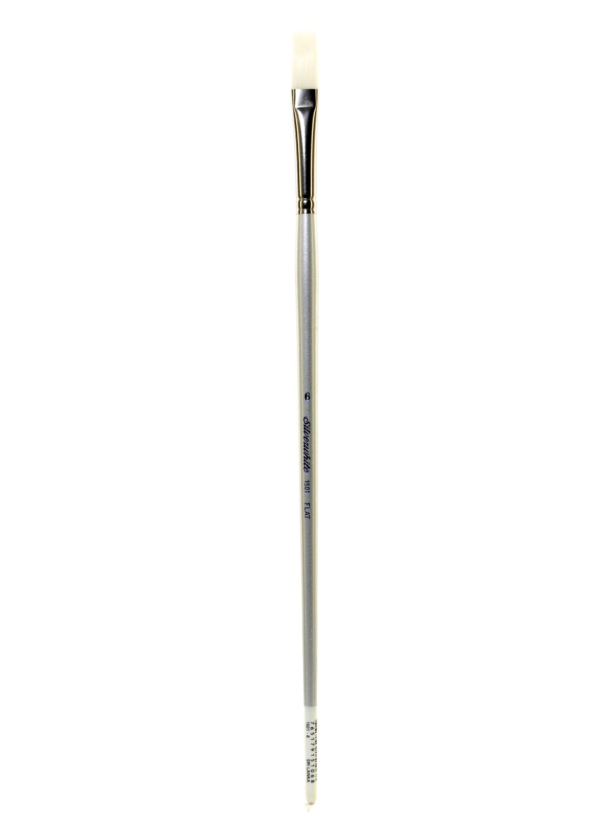 Silverwhite Series Synthetic Brushes Long Handle 6 flat