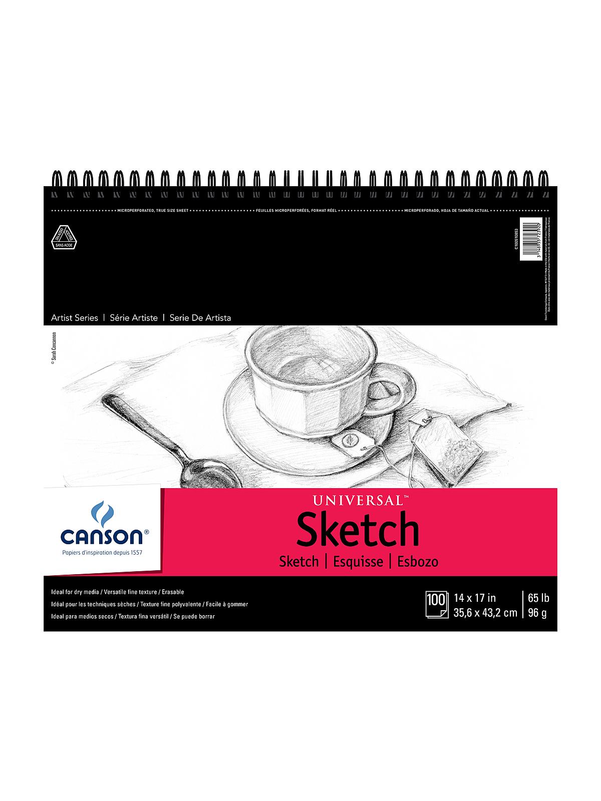 Universal Heavyweight Sketch Pads 14 In. X 17 In. 100 Sheets