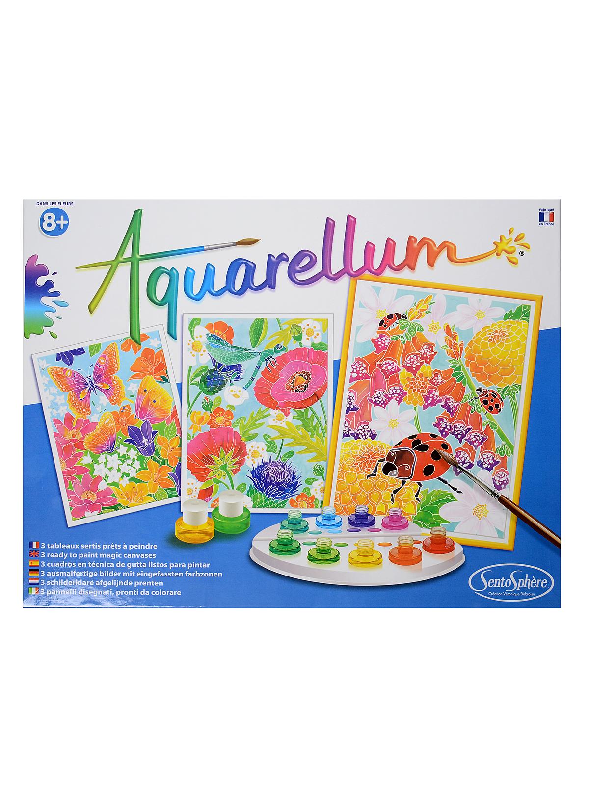 Aquarellum Large Sets In The Flowers 12.8 In. X 9.8 In. Set Of 3