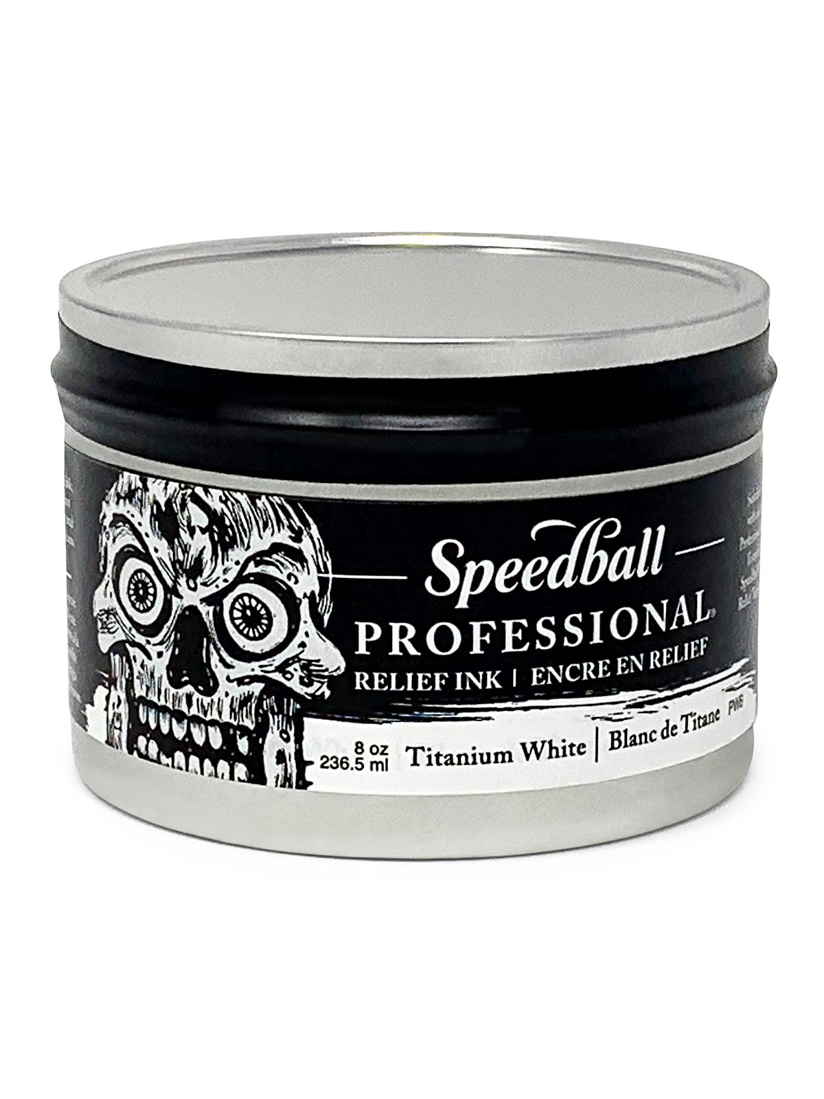 Professional Relief Ink titanium white 8 oz. can