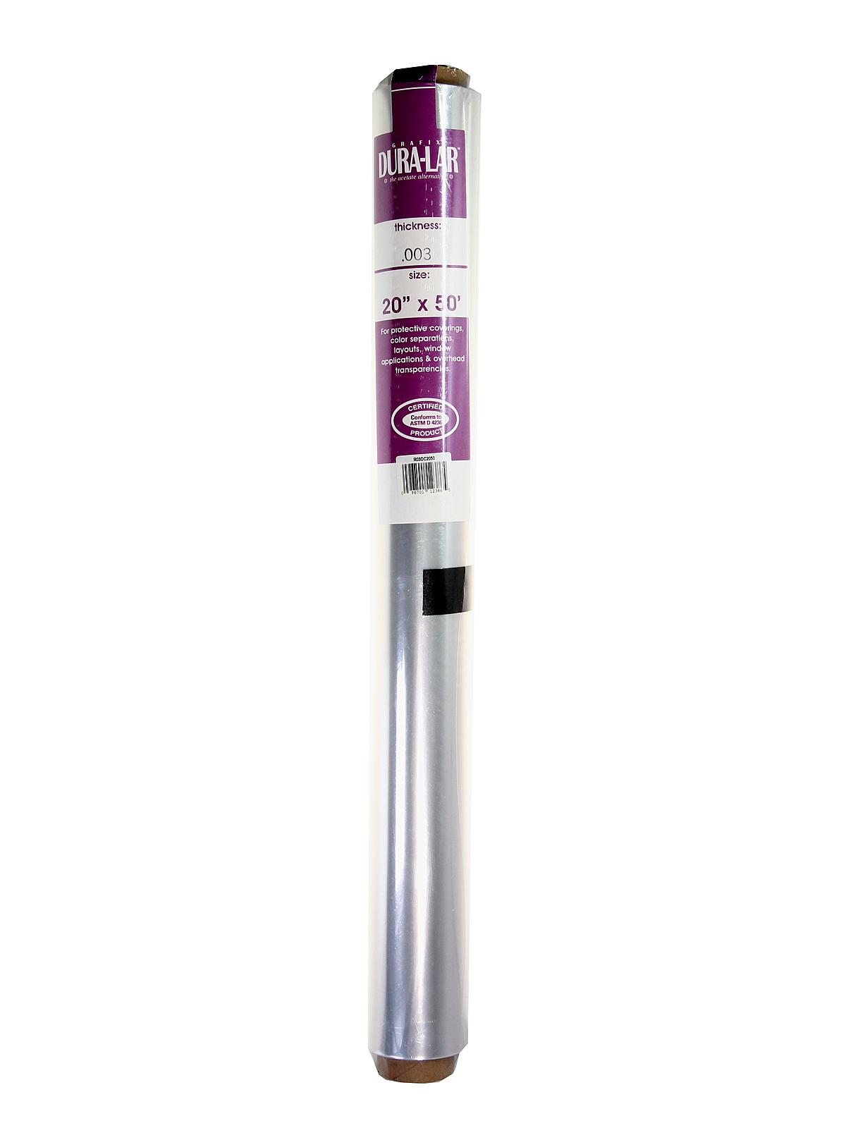 Clear Dura-Lar Film Roll clear 20 in. x 50 ft. roll 0.003