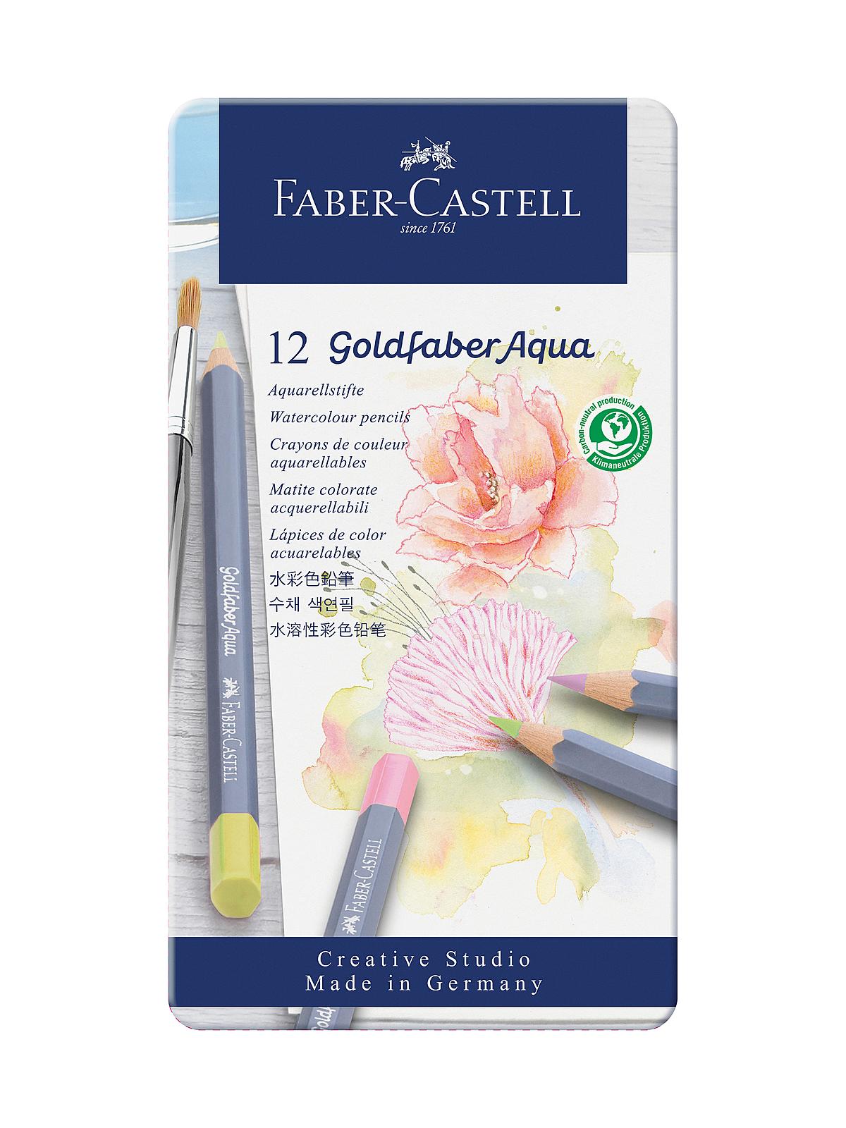 Goldfaber Aqua Watercolor Pencil Tin Sets set of 12 pastel colors