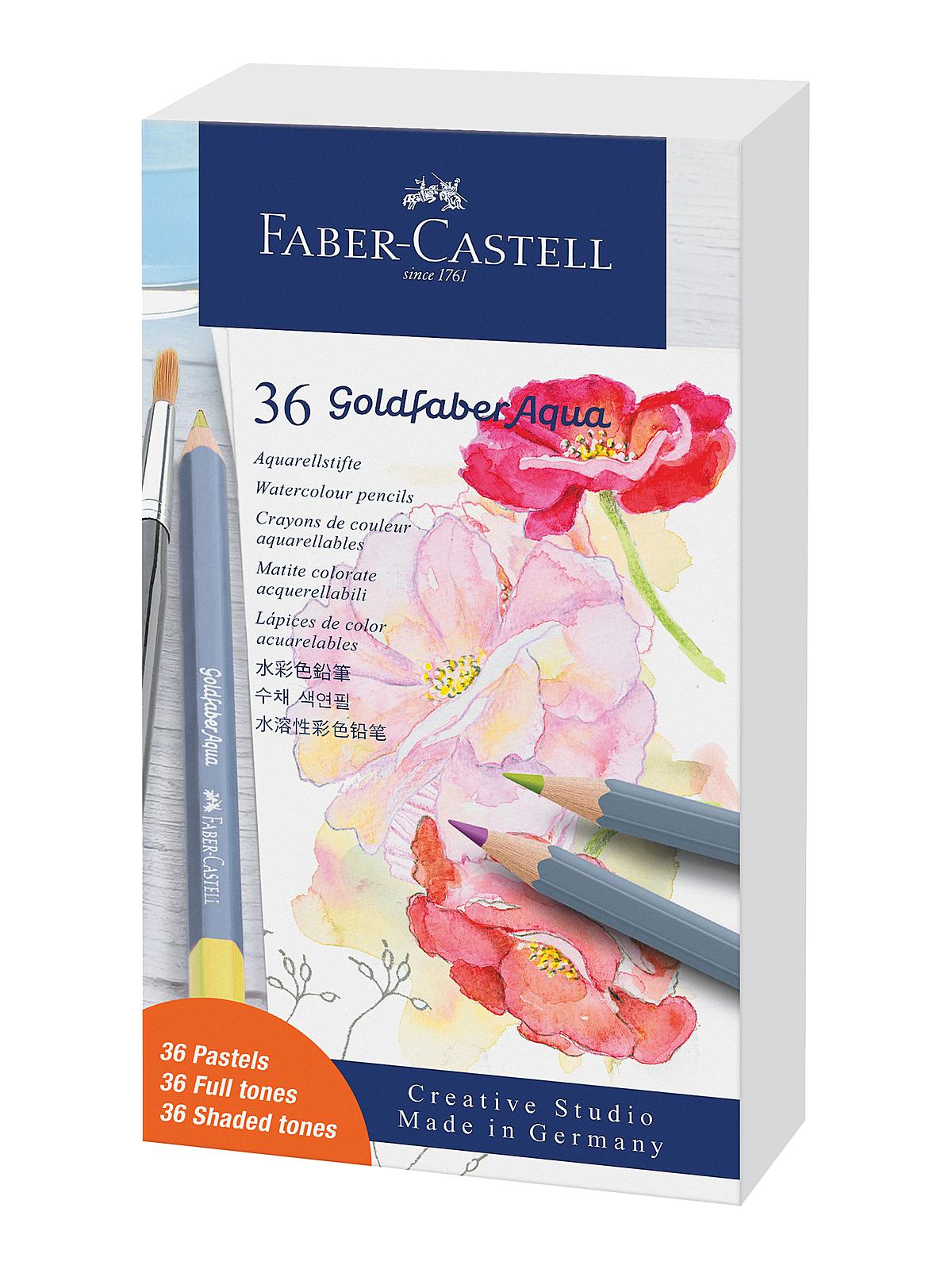 Goldfaber Aqua Watercolor Pencil Tin Sets gift set of 36 pastels