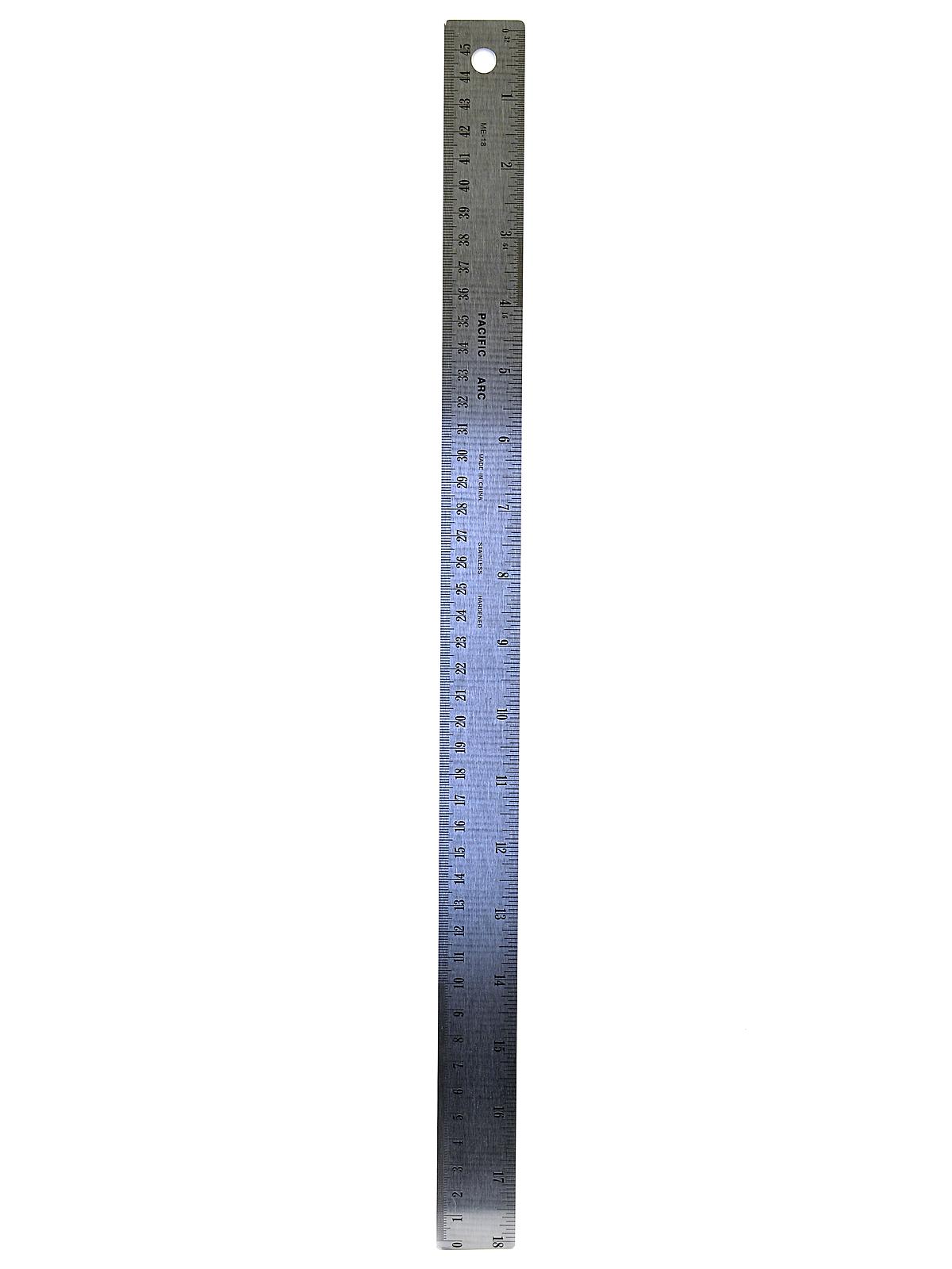 Stainless Steel Non-slip Rulers - 16th Inch Metric 18 In.