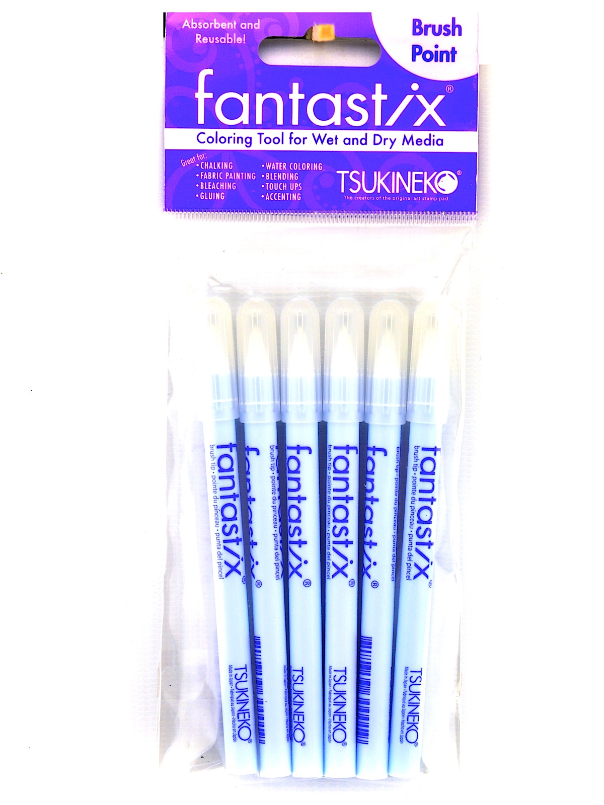 Fantastix Coloring Tools brush tip pack of 6